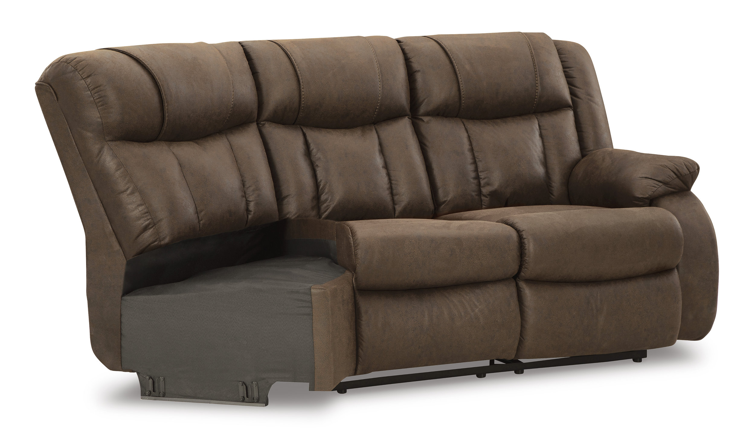 Trail Boys Faux Leather 2-Piece Reclining Sectional Sofa w/Console