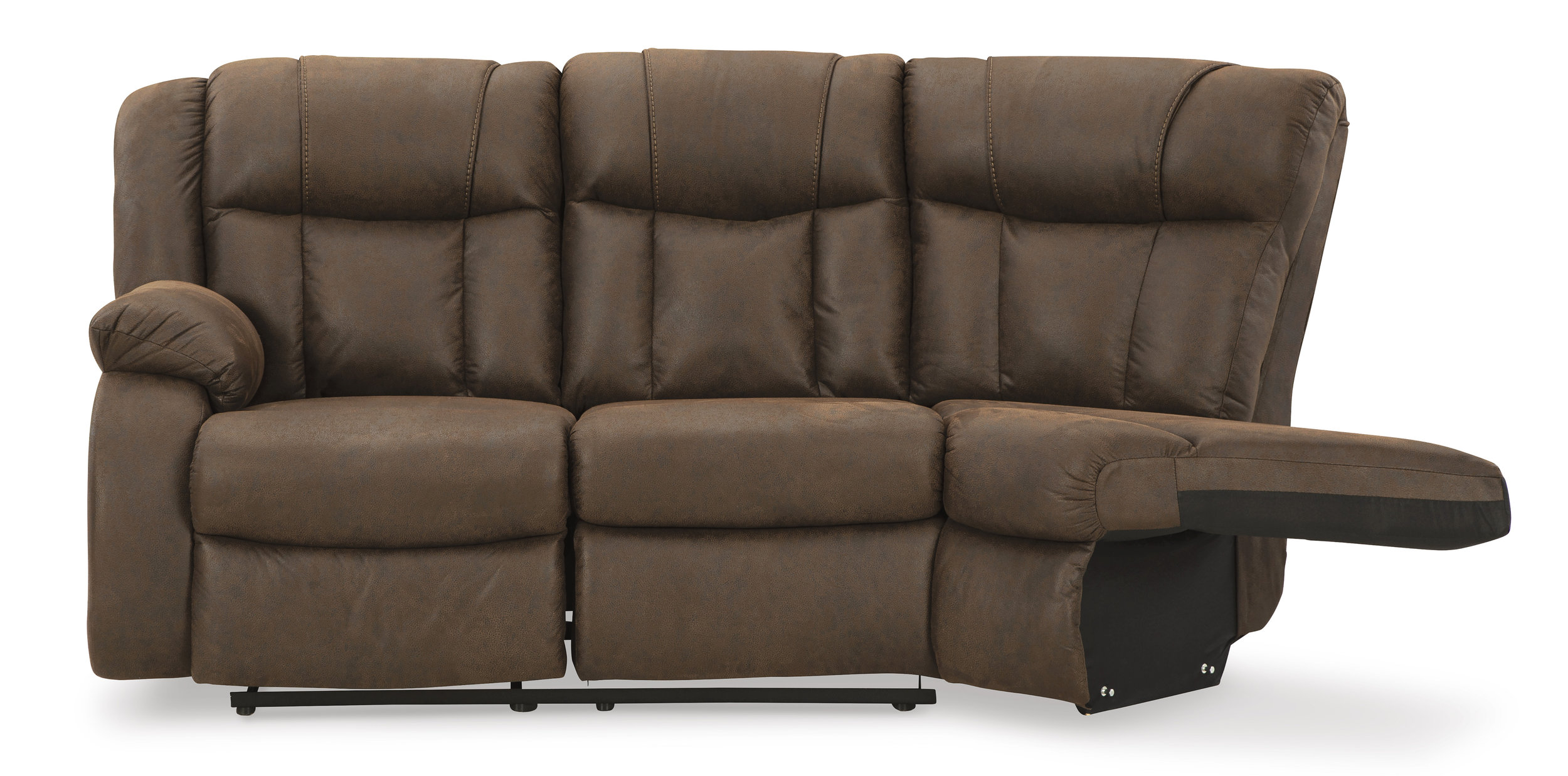 Trail Boys Faux Leather 2-Piece Reclining Sectional Sofa w/Console