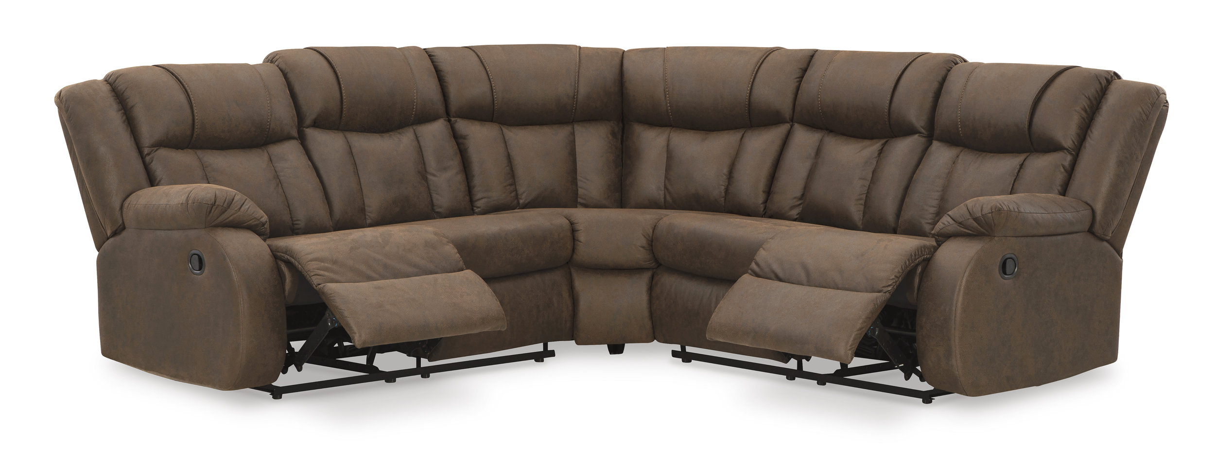 Trail Boys Faux Leather 2-Piece Reclining Sectional Sofa