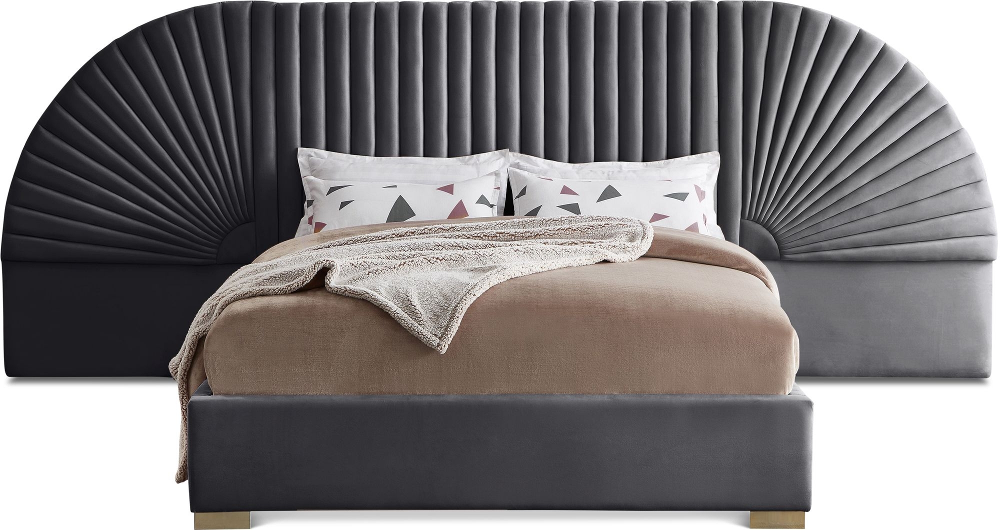 Cleo Velvet Queen Size Bed