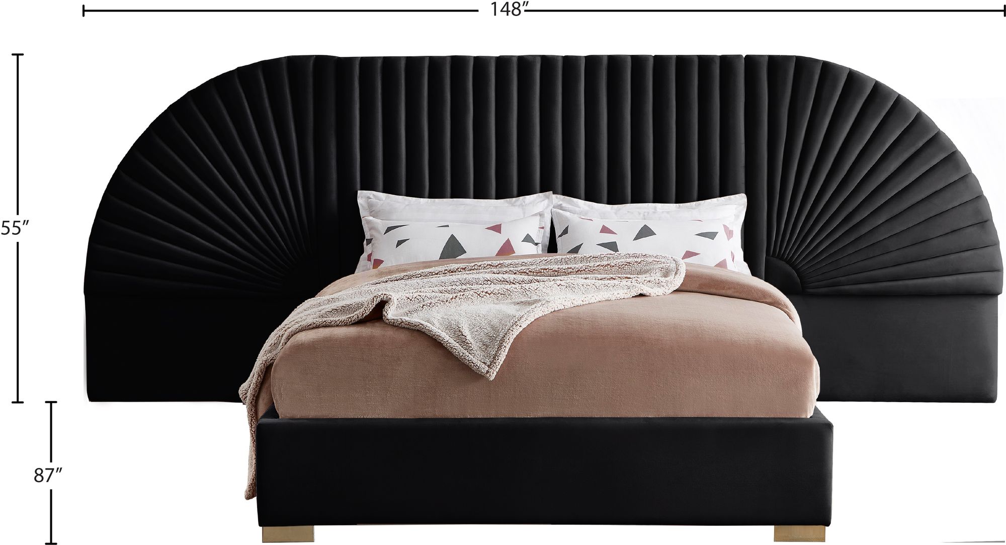 Cleo Velvet Queen Size Bed