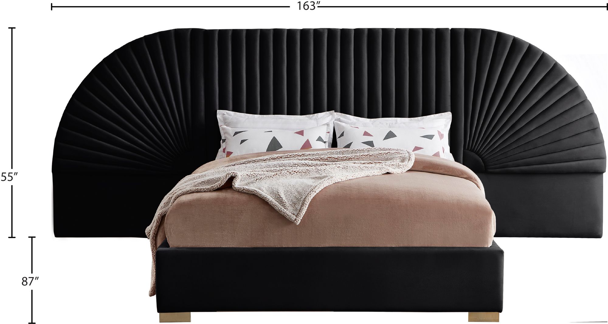 Cleo Velvet King Size Bed