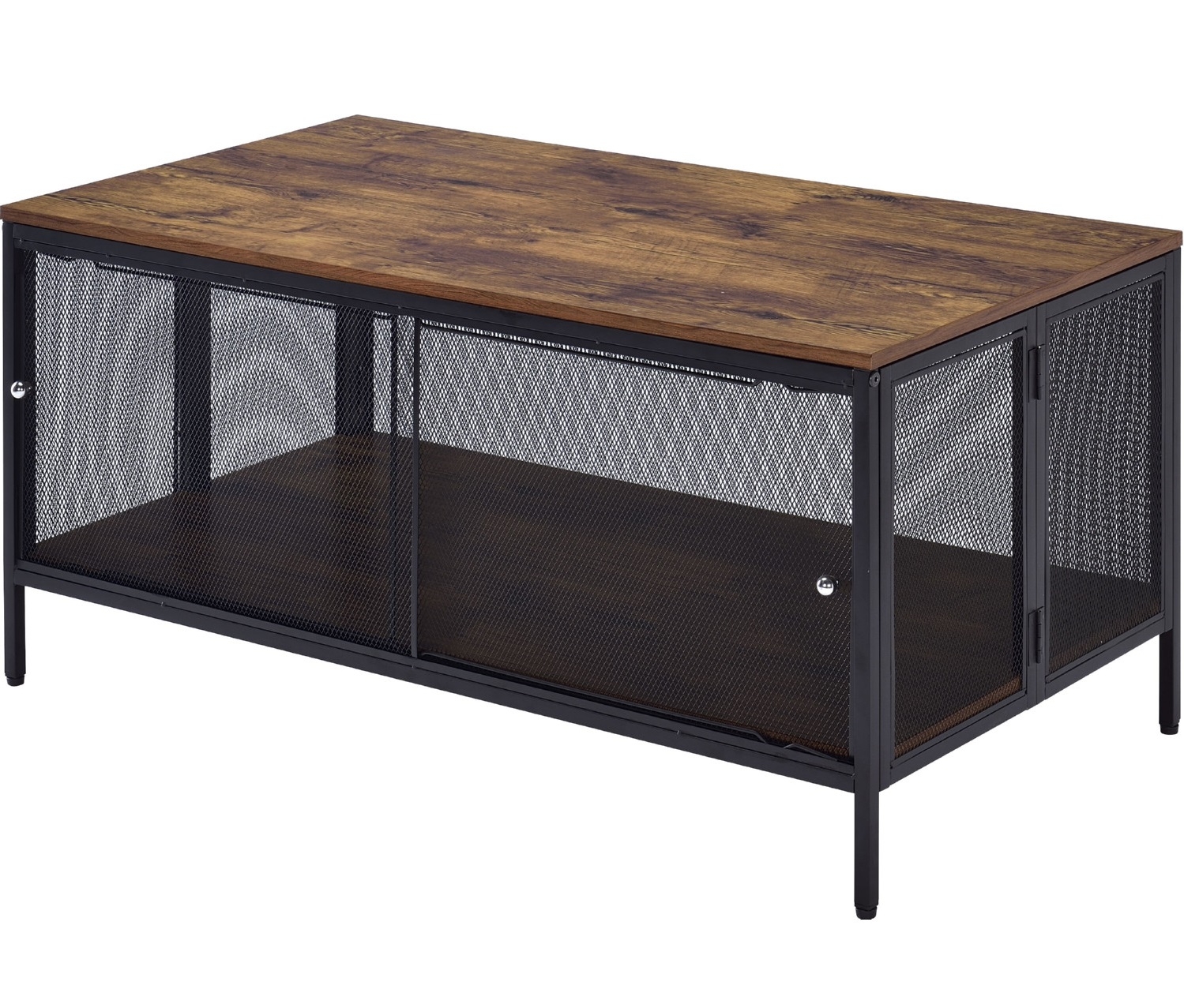 Winam Wood/Metal Rectangular Coffee Table Set