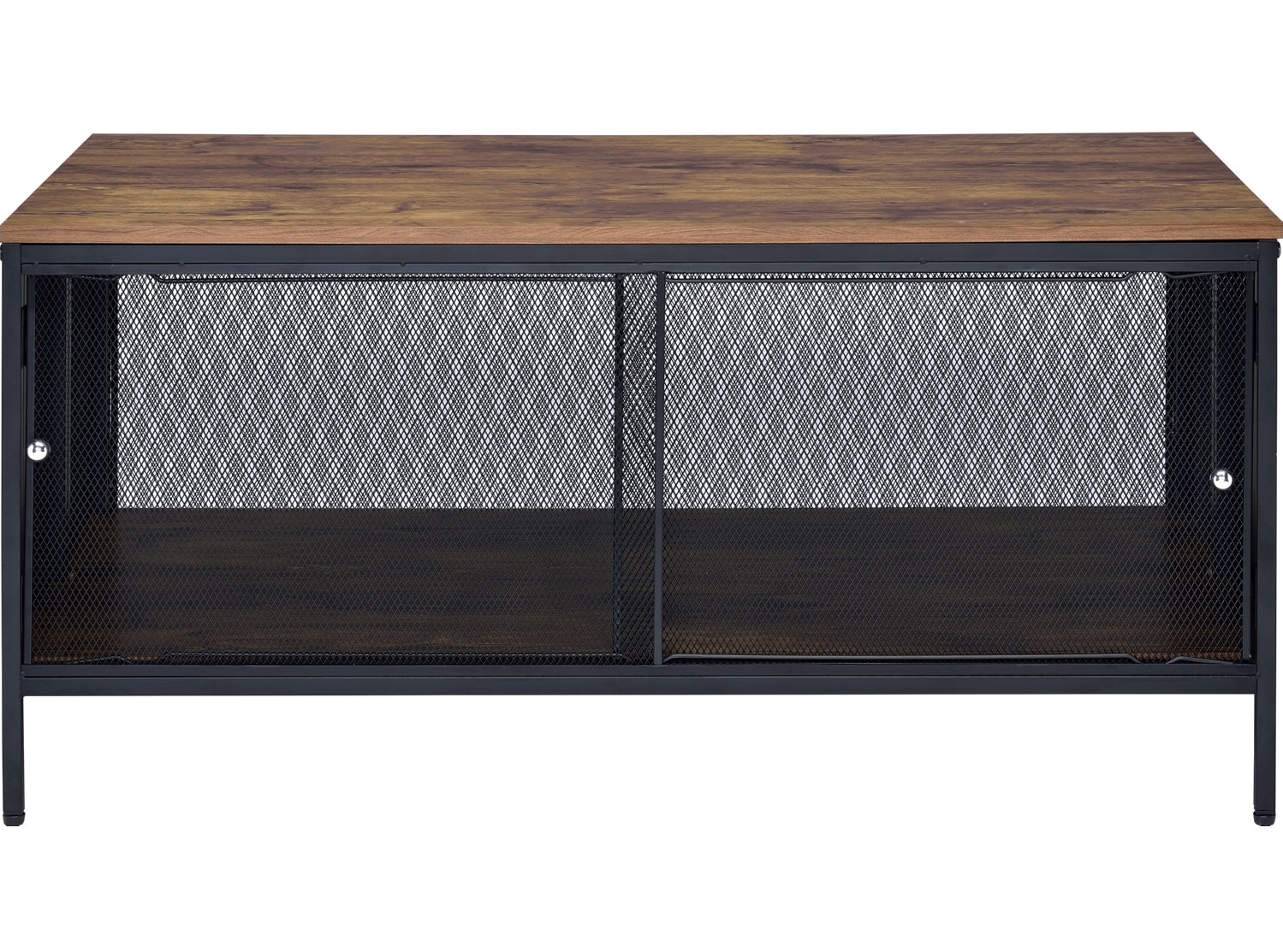 Winam Wood/Metal Rectangular Coffee Table Set