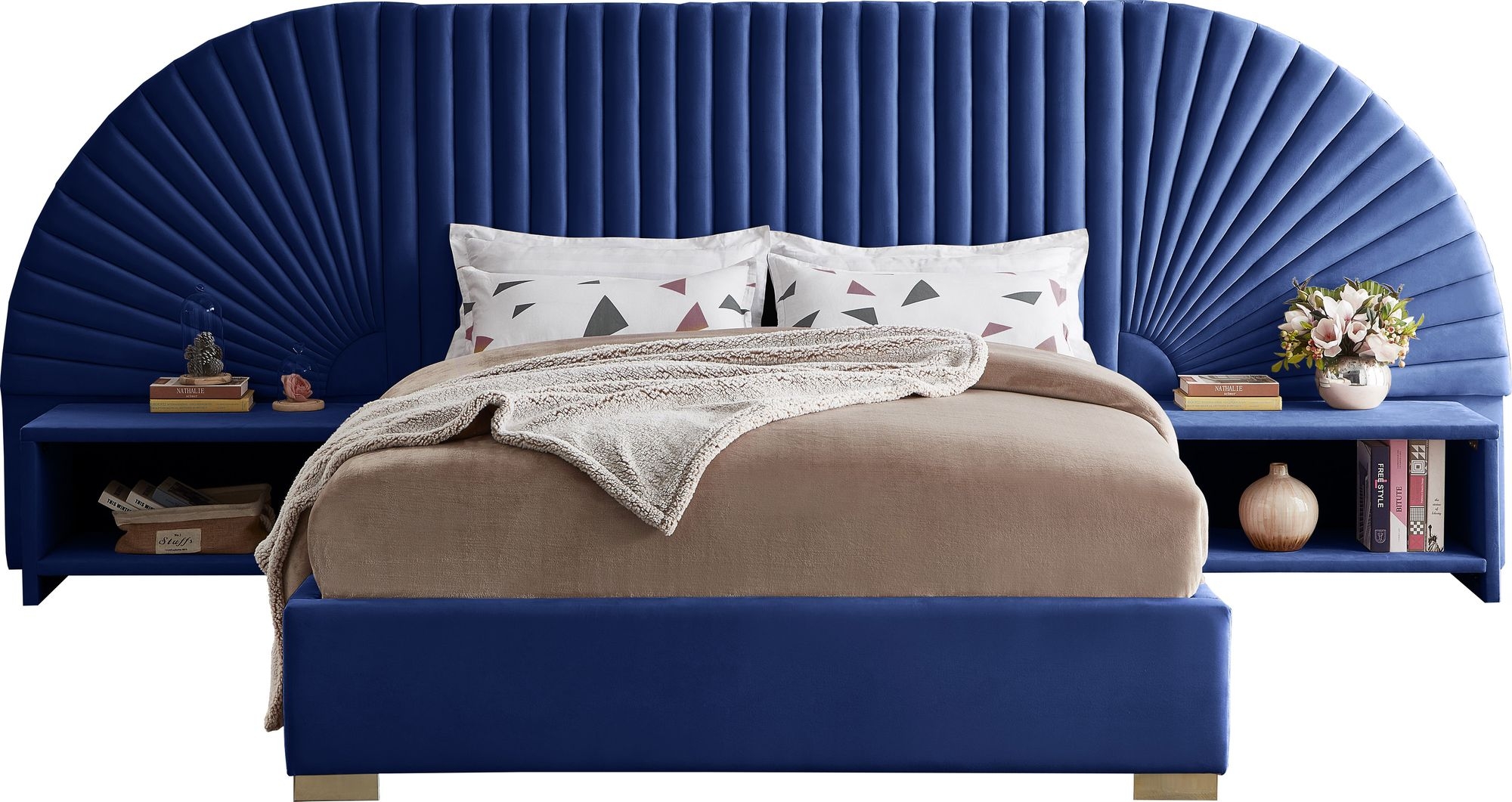 Cleo Velvet Queen Size Bed