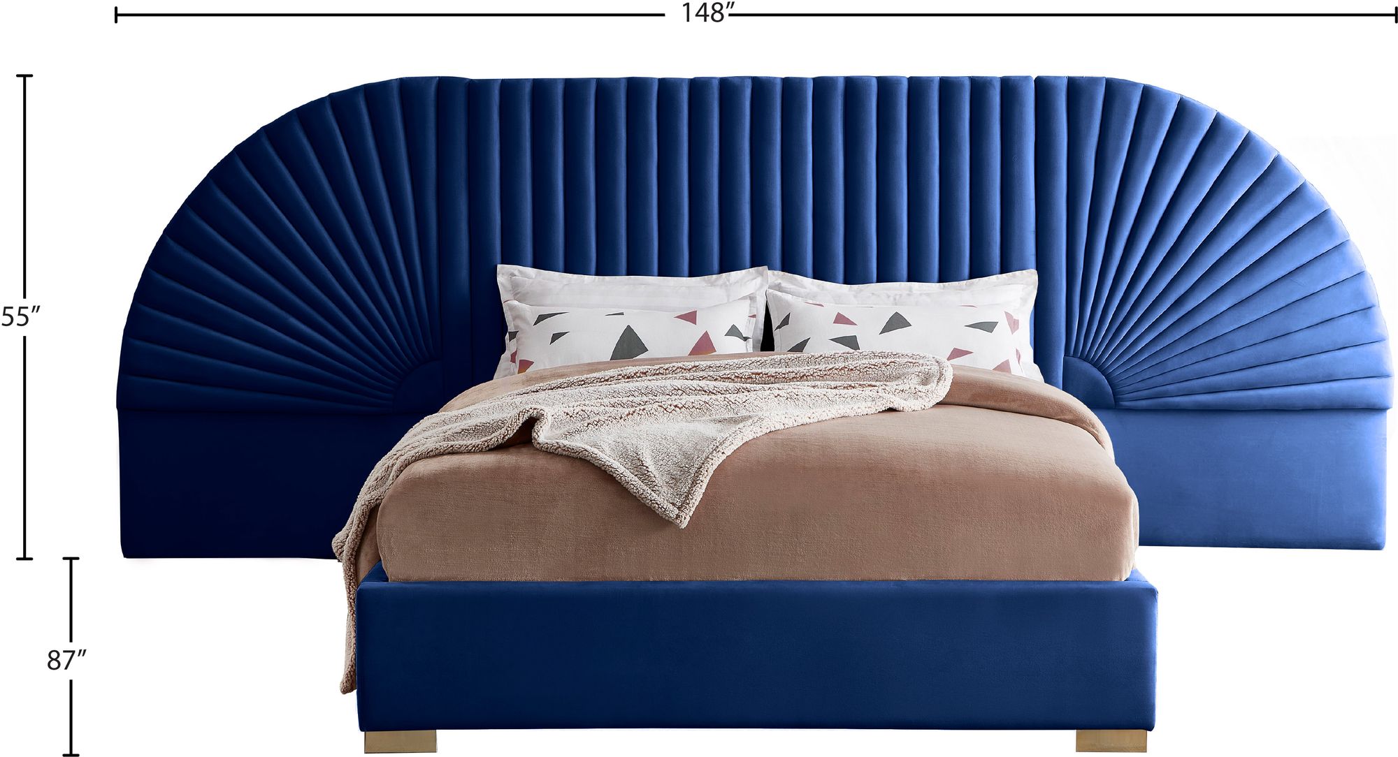 Cleo Velvet Queen Size Bed