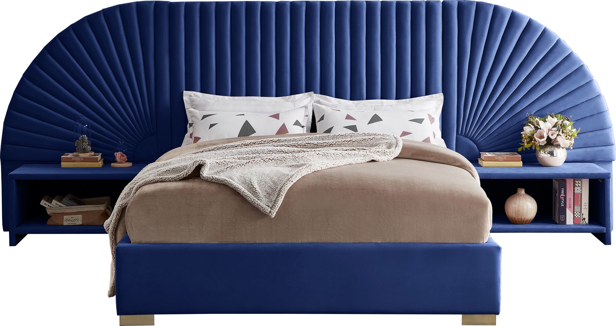 Cleo Velvet King Size Bed