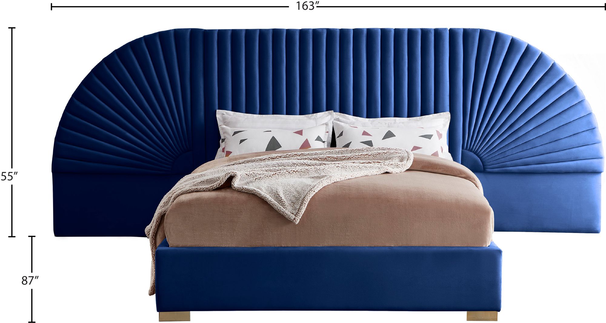 Cleo Velvet King Size Bed