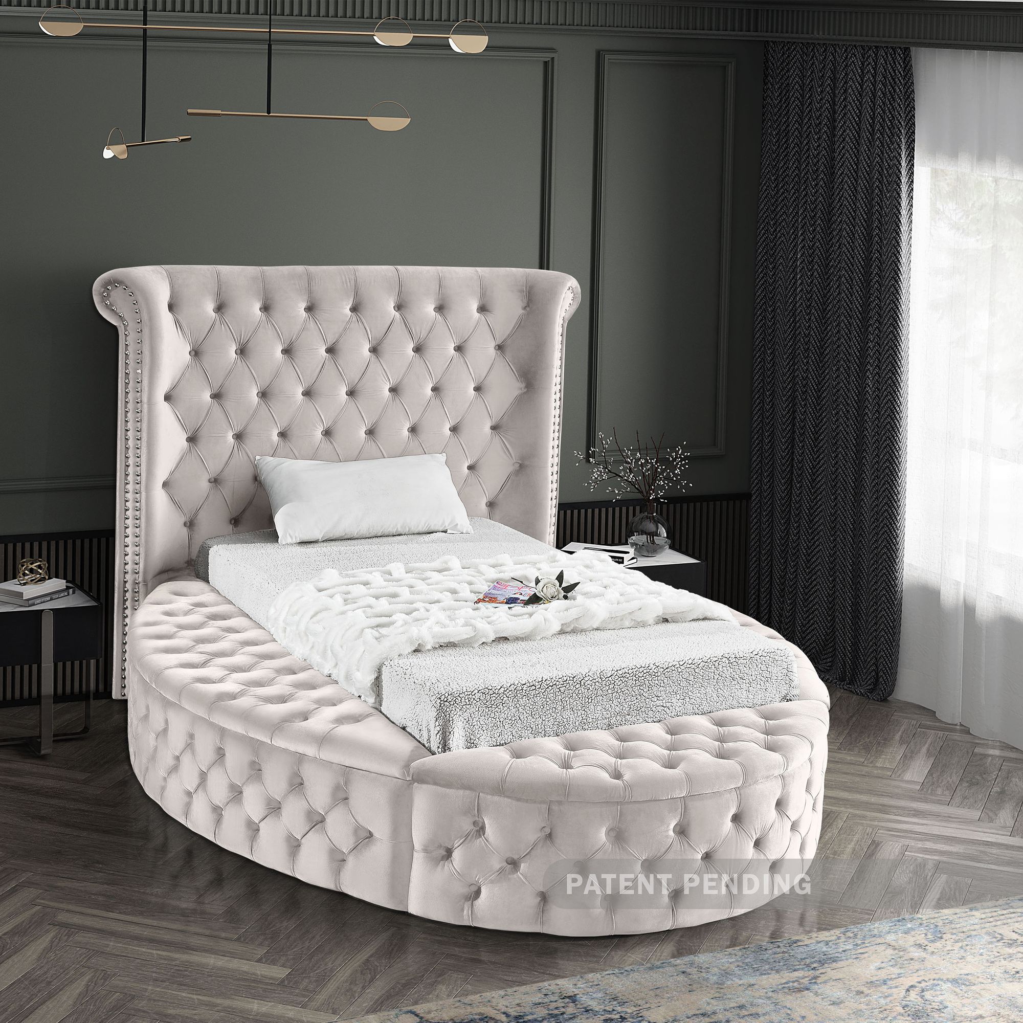 Luxus Velvet Twin Size Bed