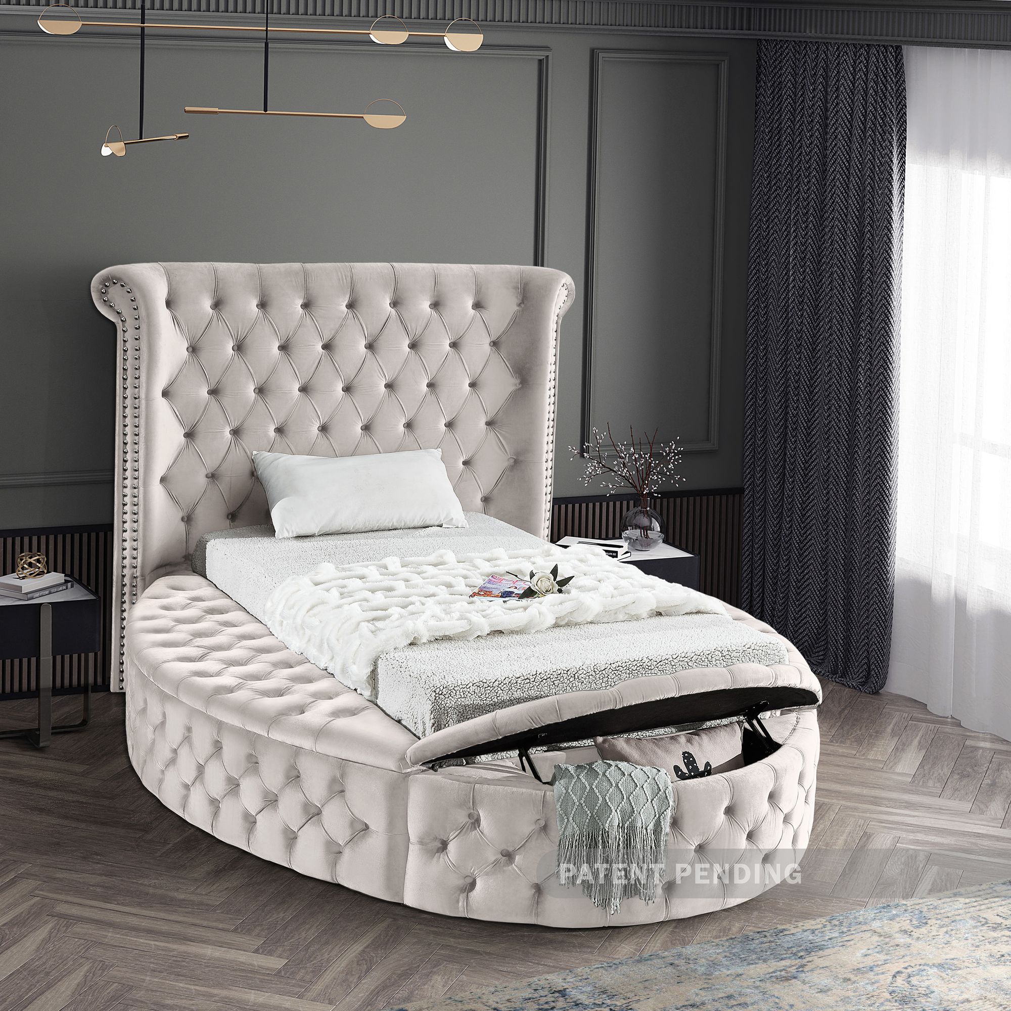 Luxus Velvet Twin Size Bed