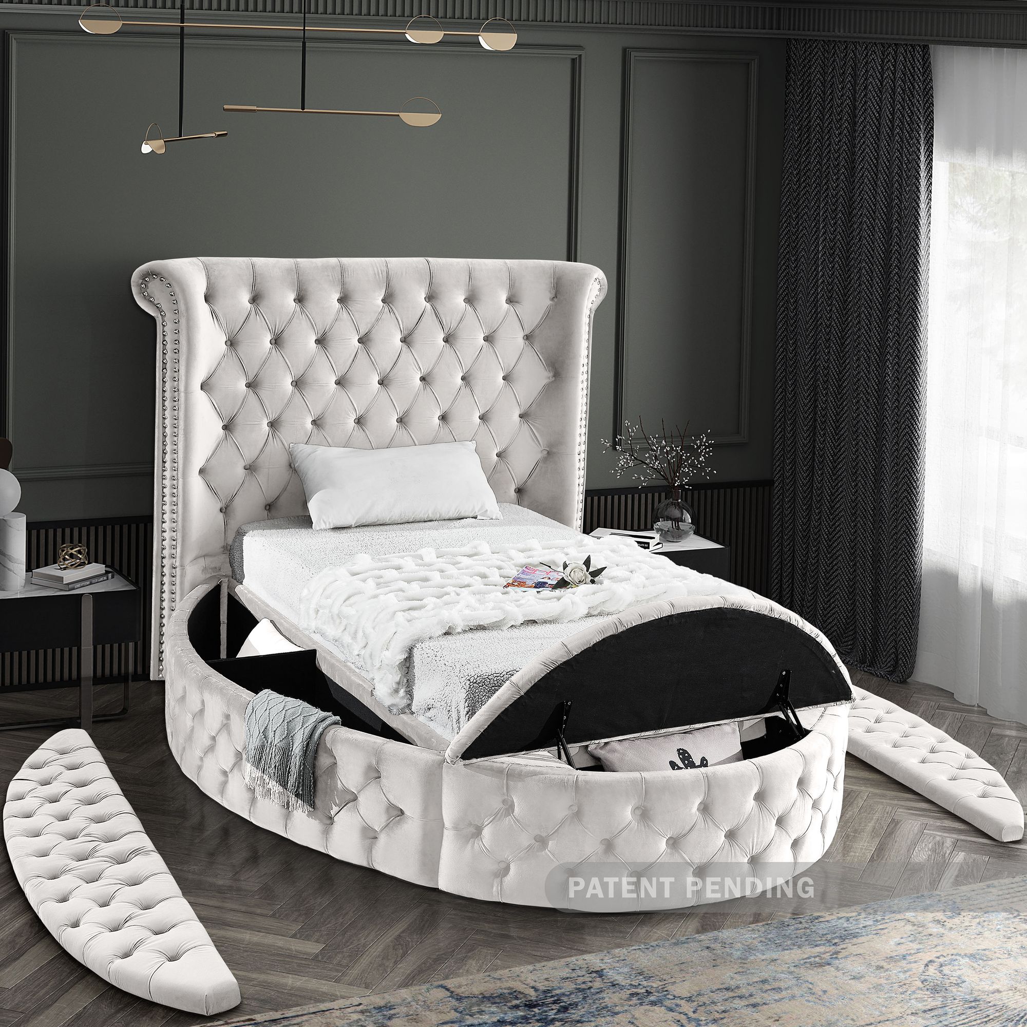 Luxus Velvet Twin Size Bed