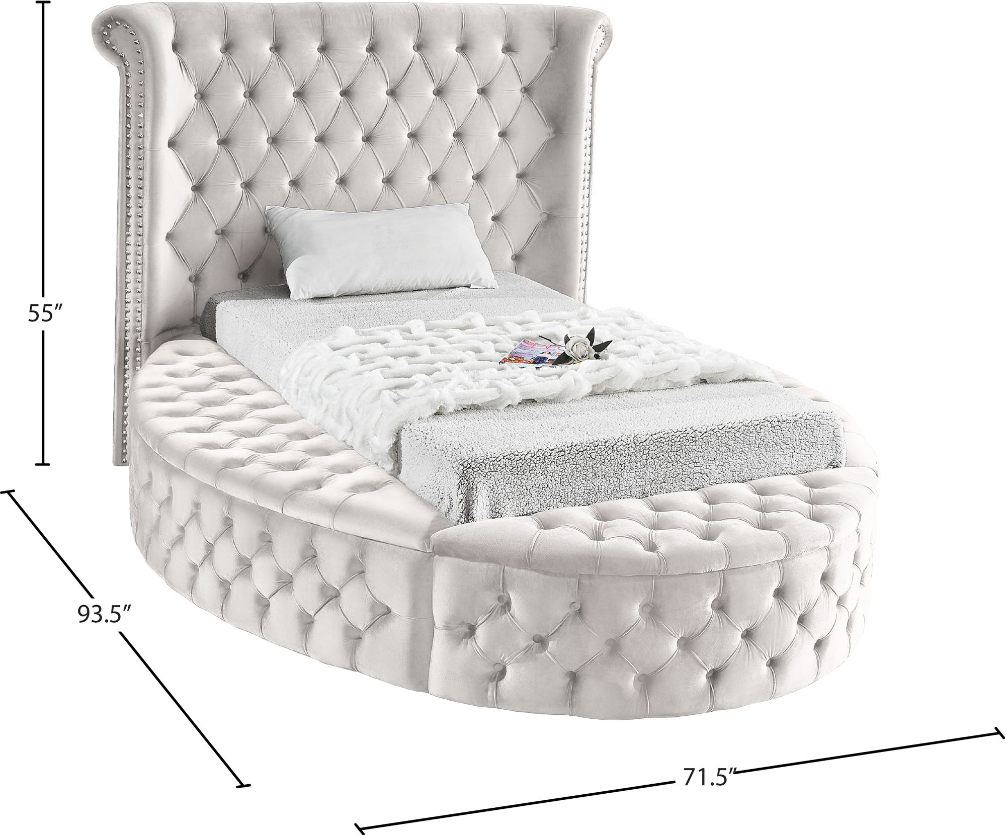 Luxus Velvet Twin Size Bed