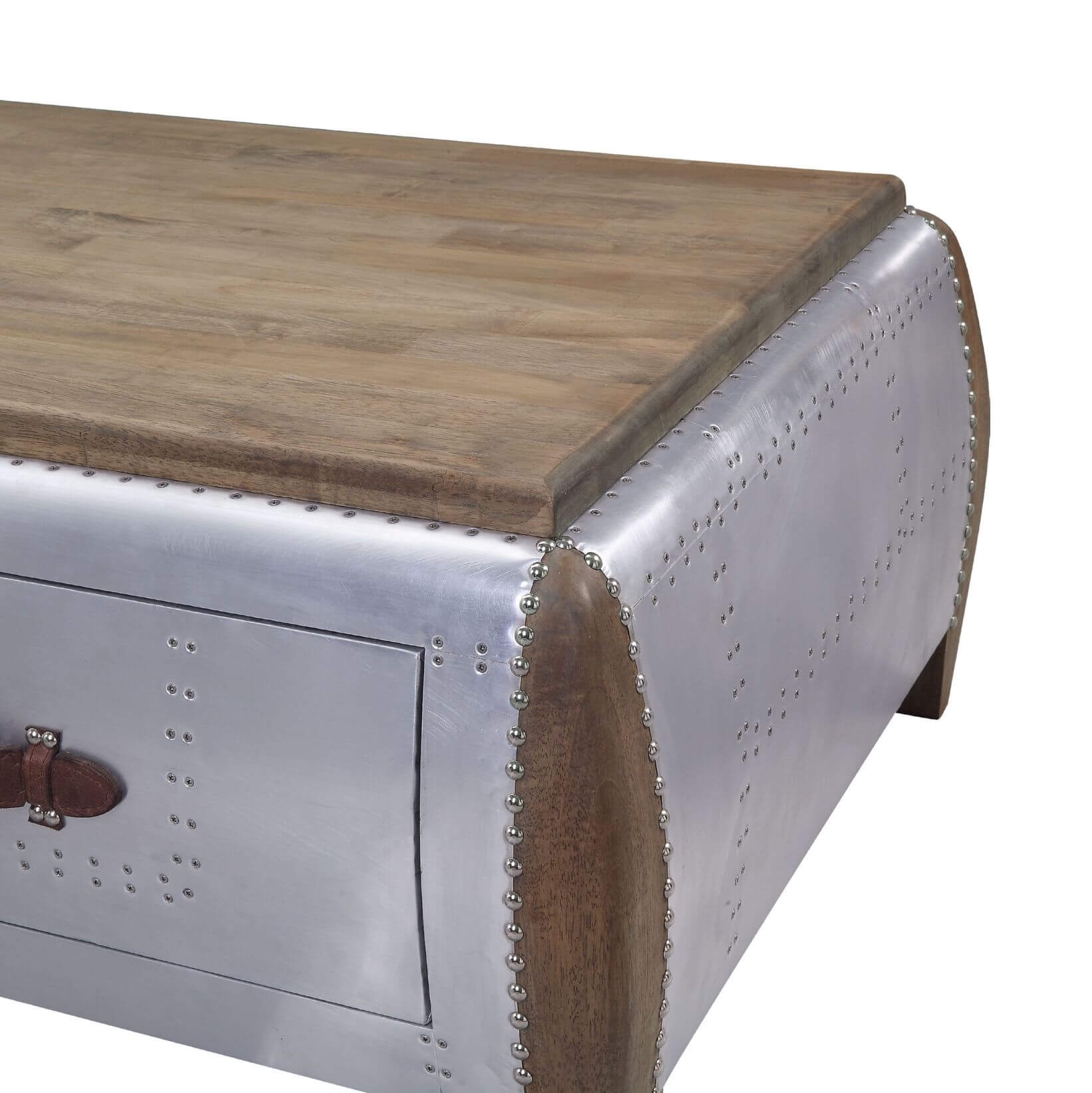 Brancaster 82855 Wood/Aluminum Storage Coffee Table