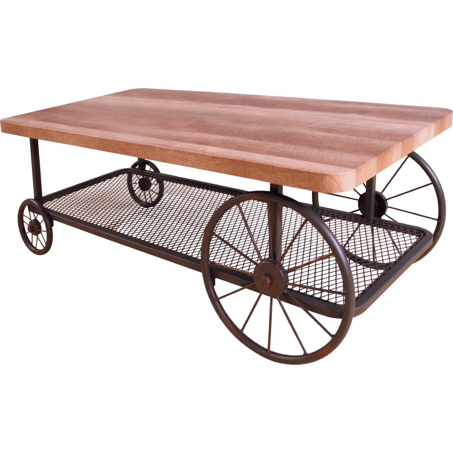 Francie Wood/Metal Rectangular Coffee Table Set