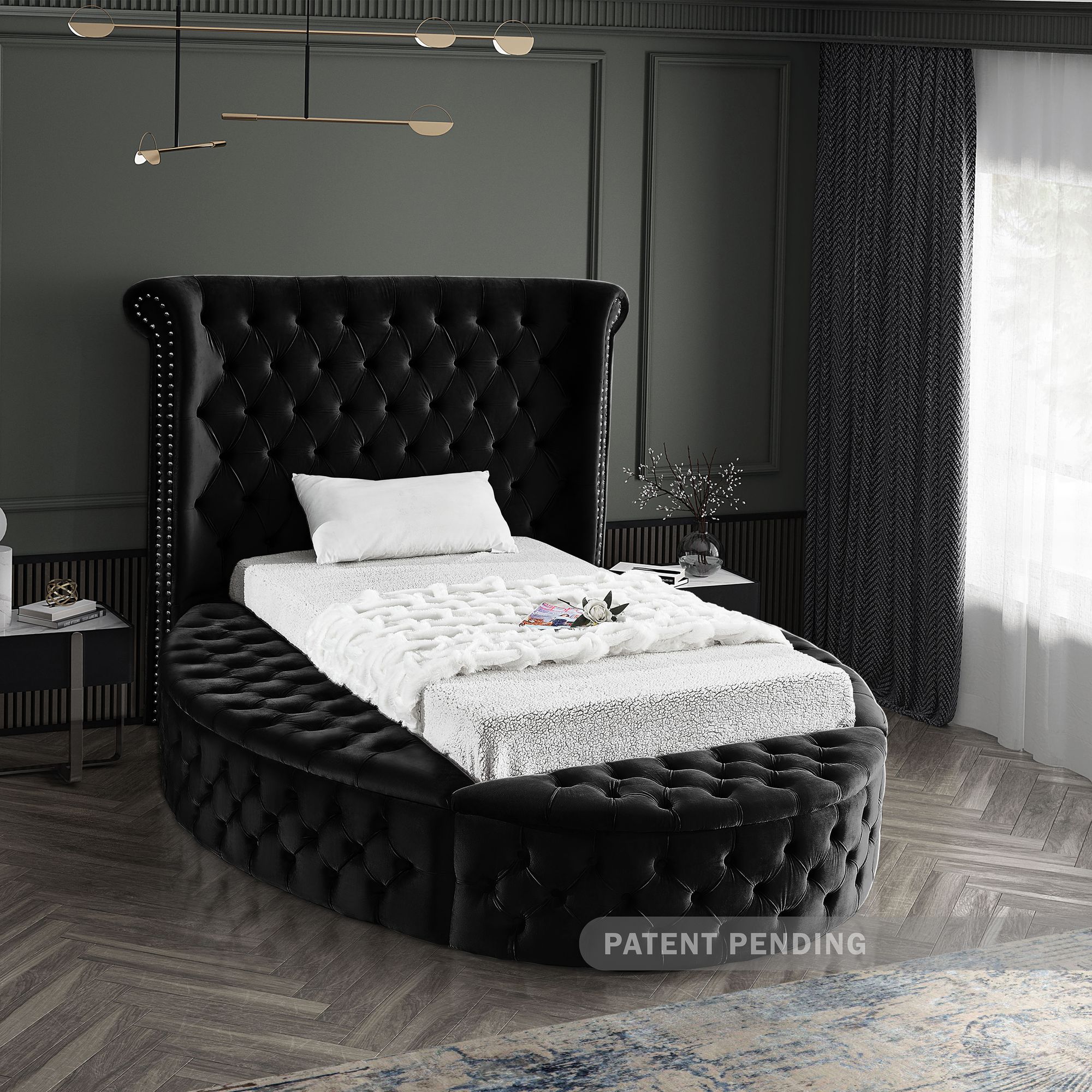 Luxus Velvet Twin Size Bed