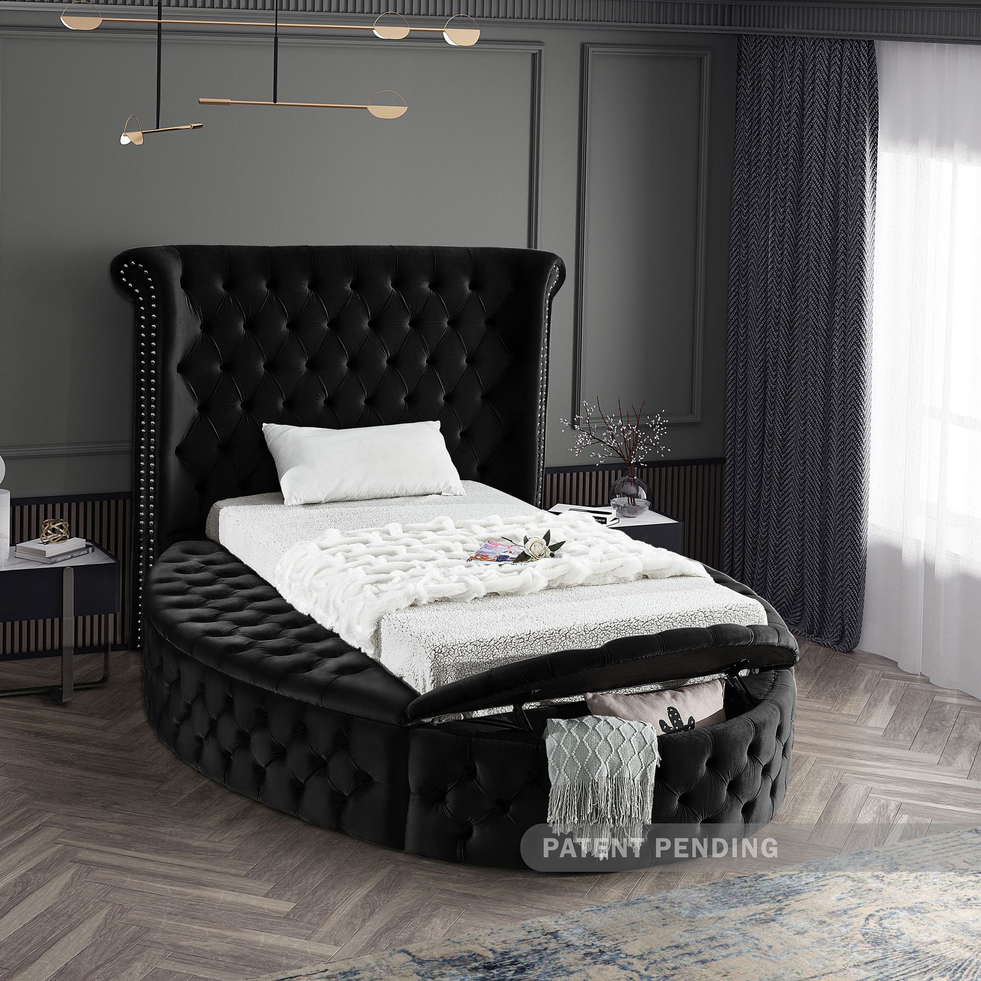 Luxus Velvet Twin Size Bed