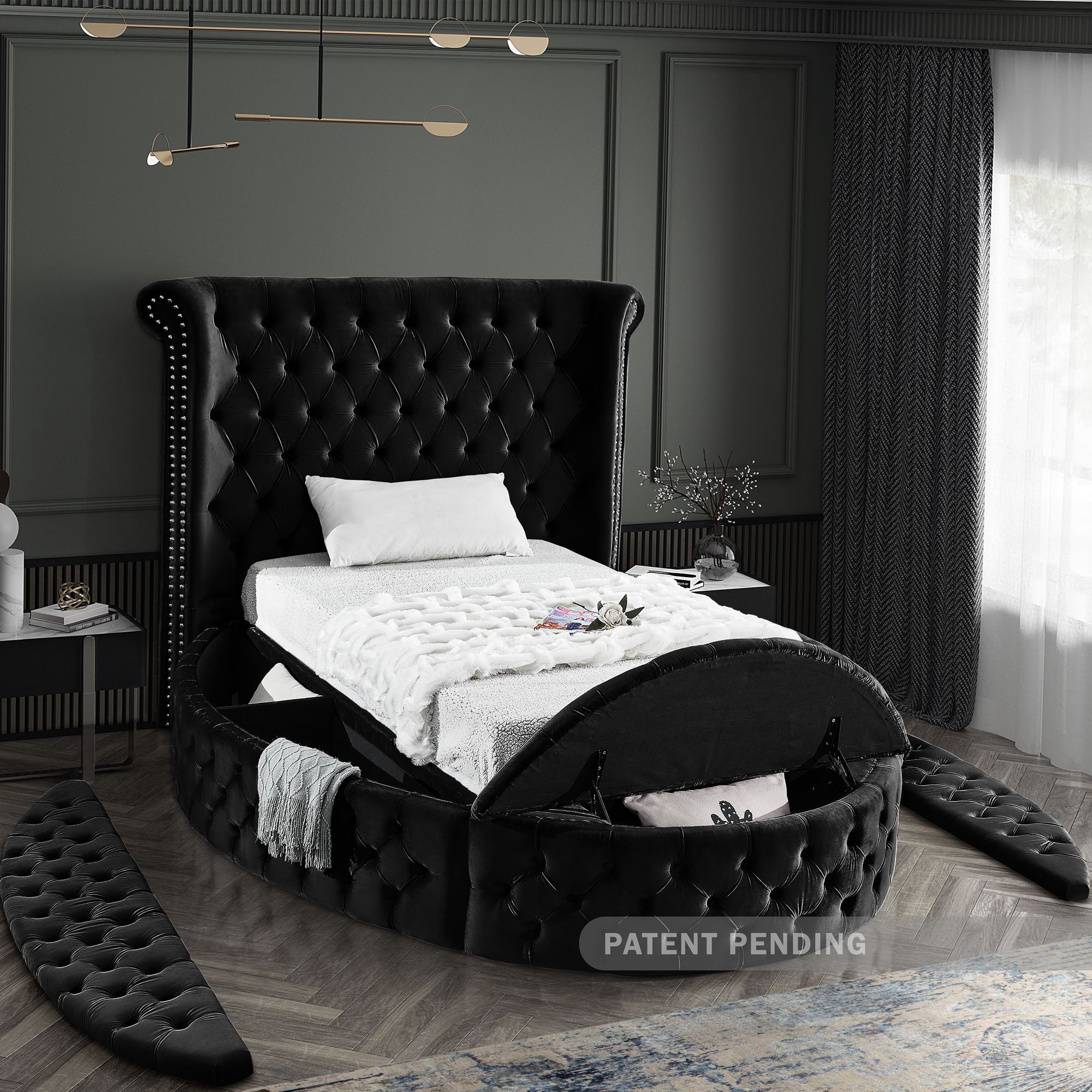 Luxus Velvet Twin Size Bed