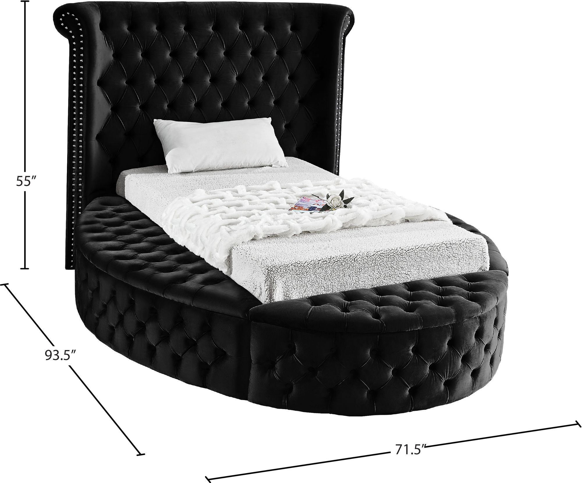 Luxus Velvet Twin Size Bed
