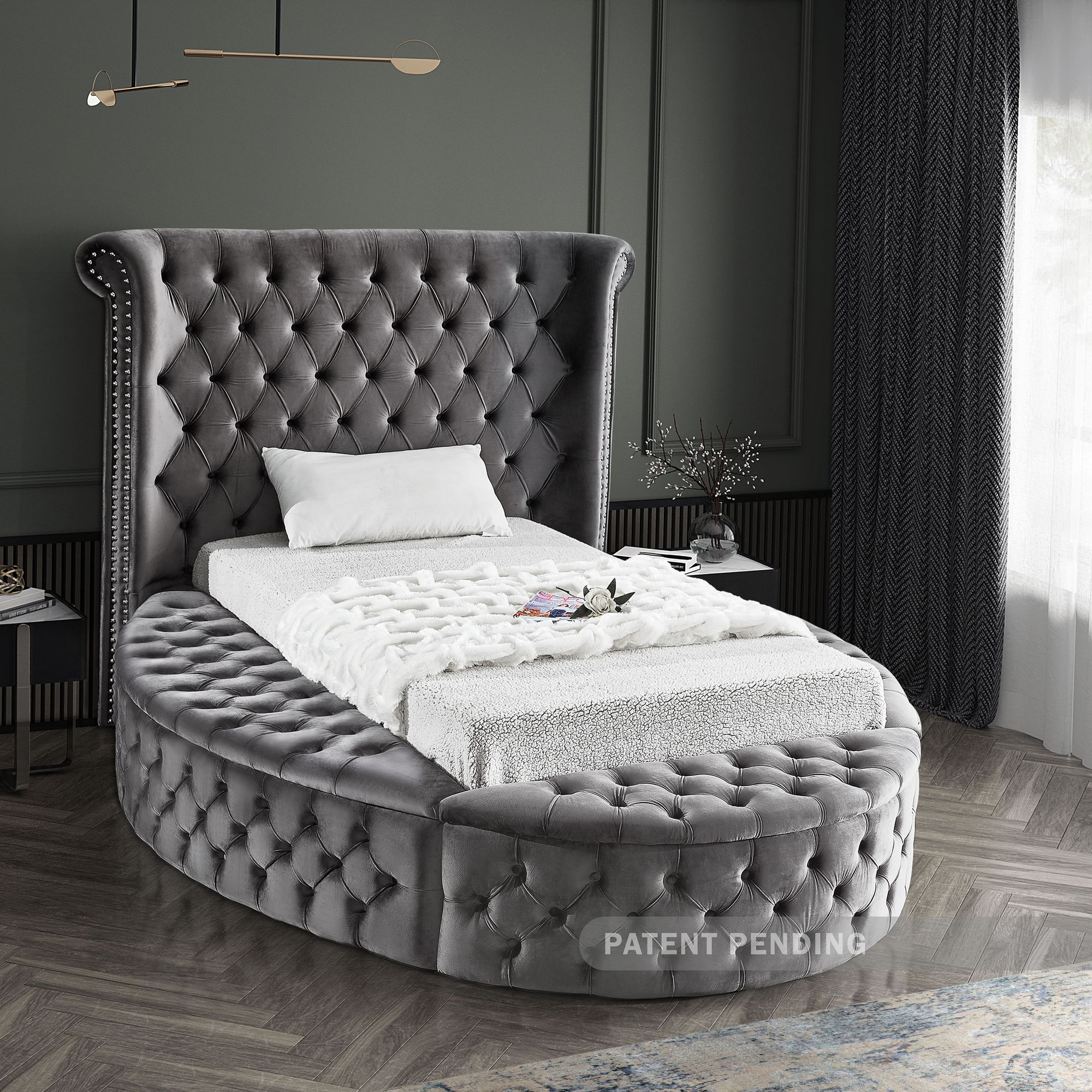 Luxus Velvet Twin Size Bed