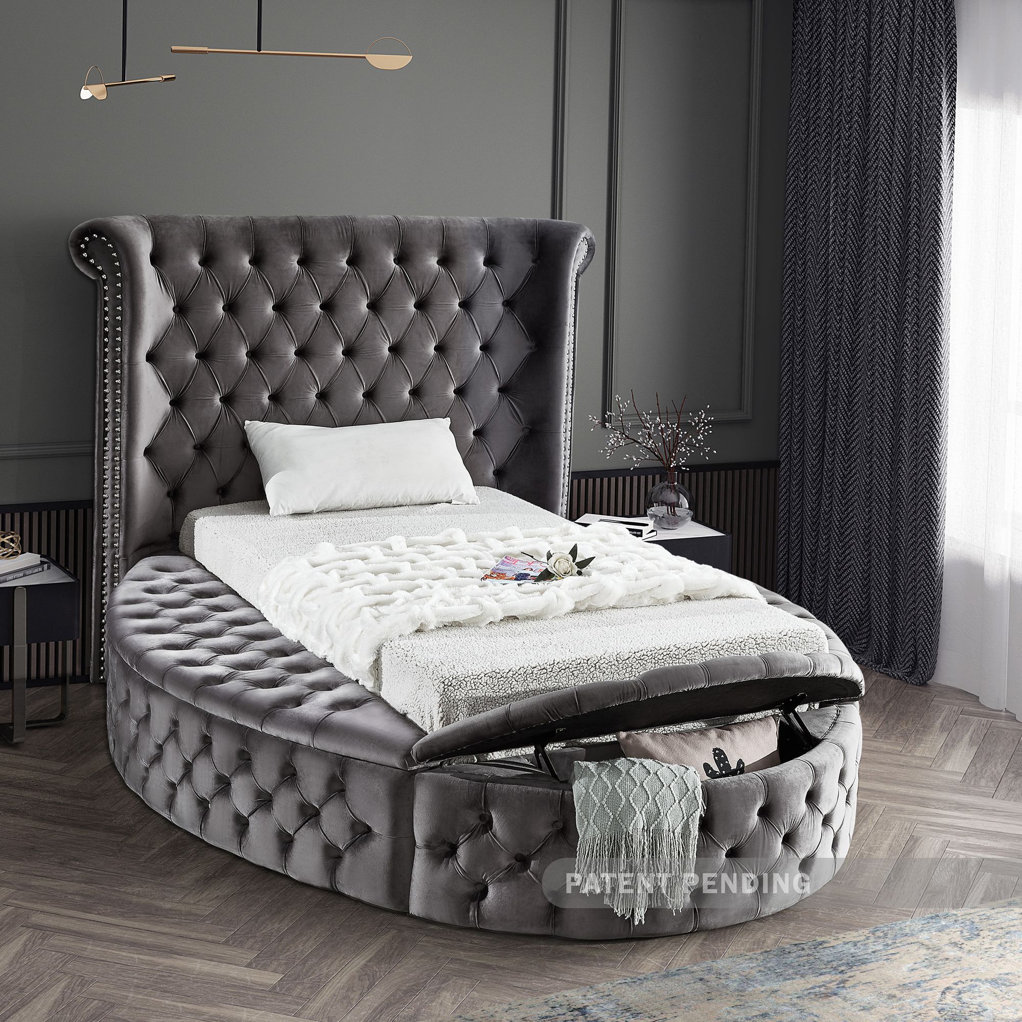 Luxus Velvet Twin Size Bed