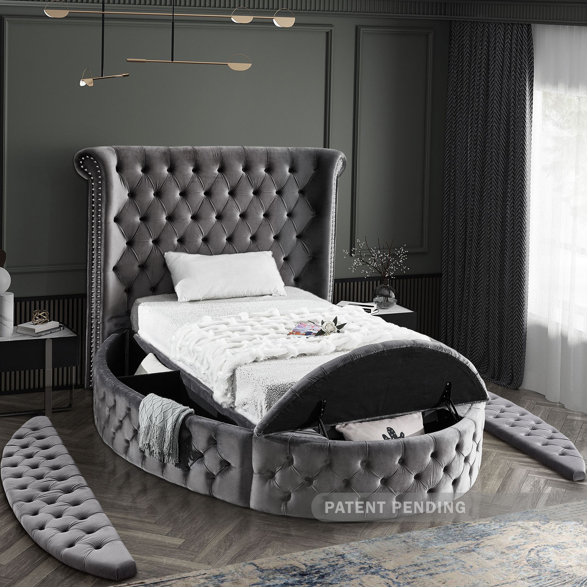 Luxus Velvet Twin Size Bed