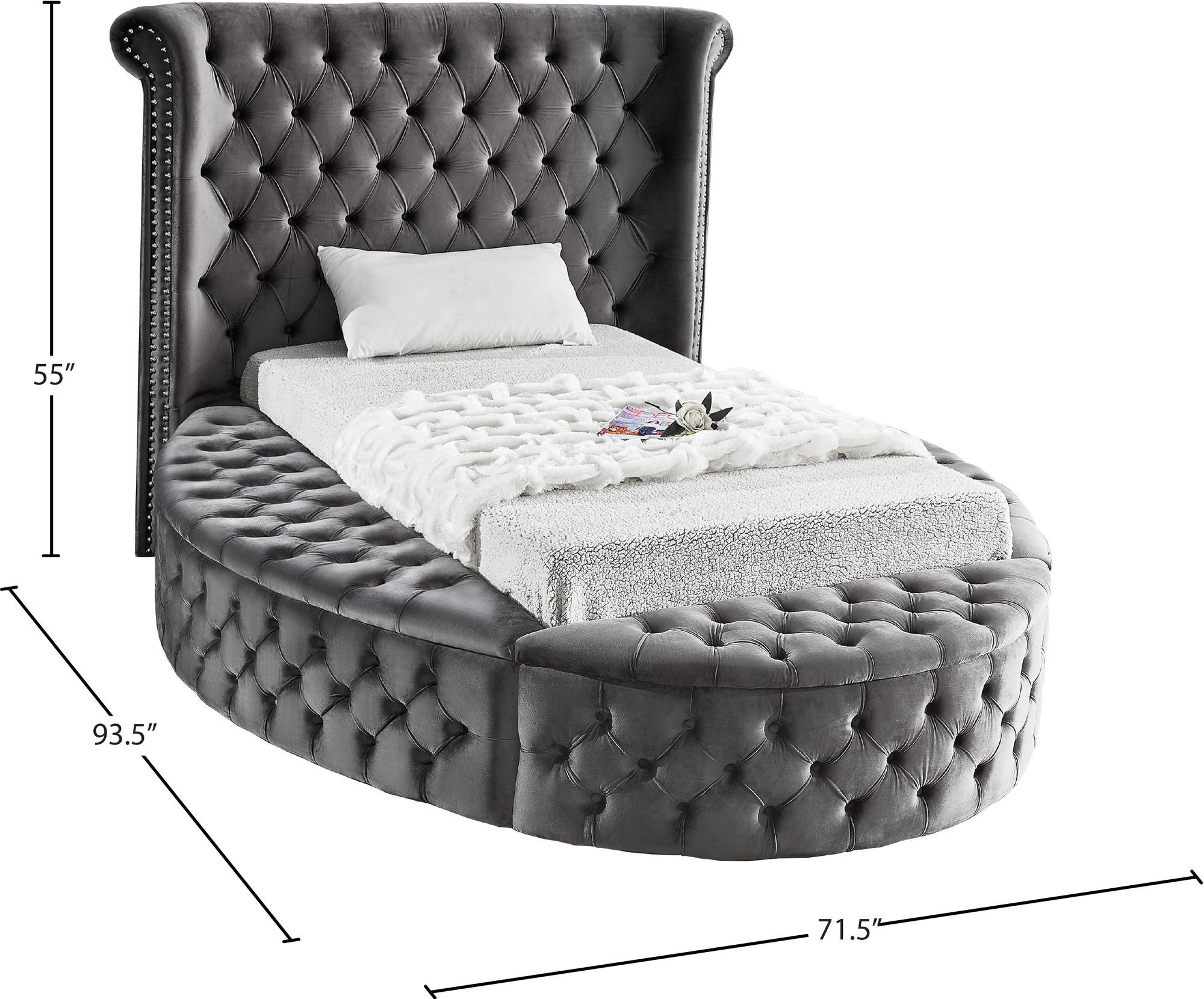 Luxus Velvet Twin Size Bed