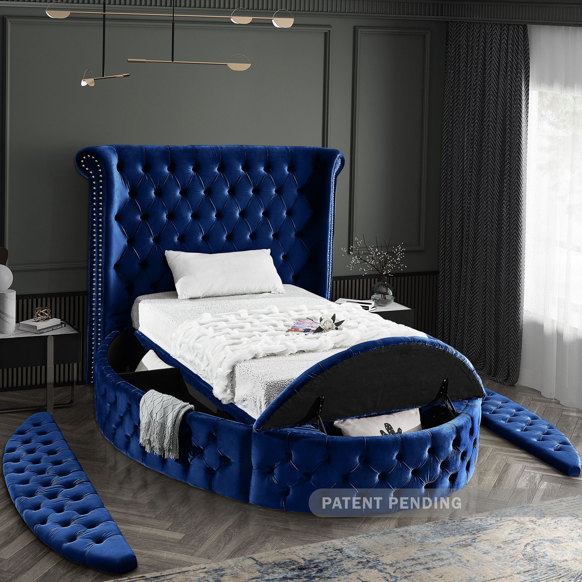Luxus Velvet Twin Size Bed