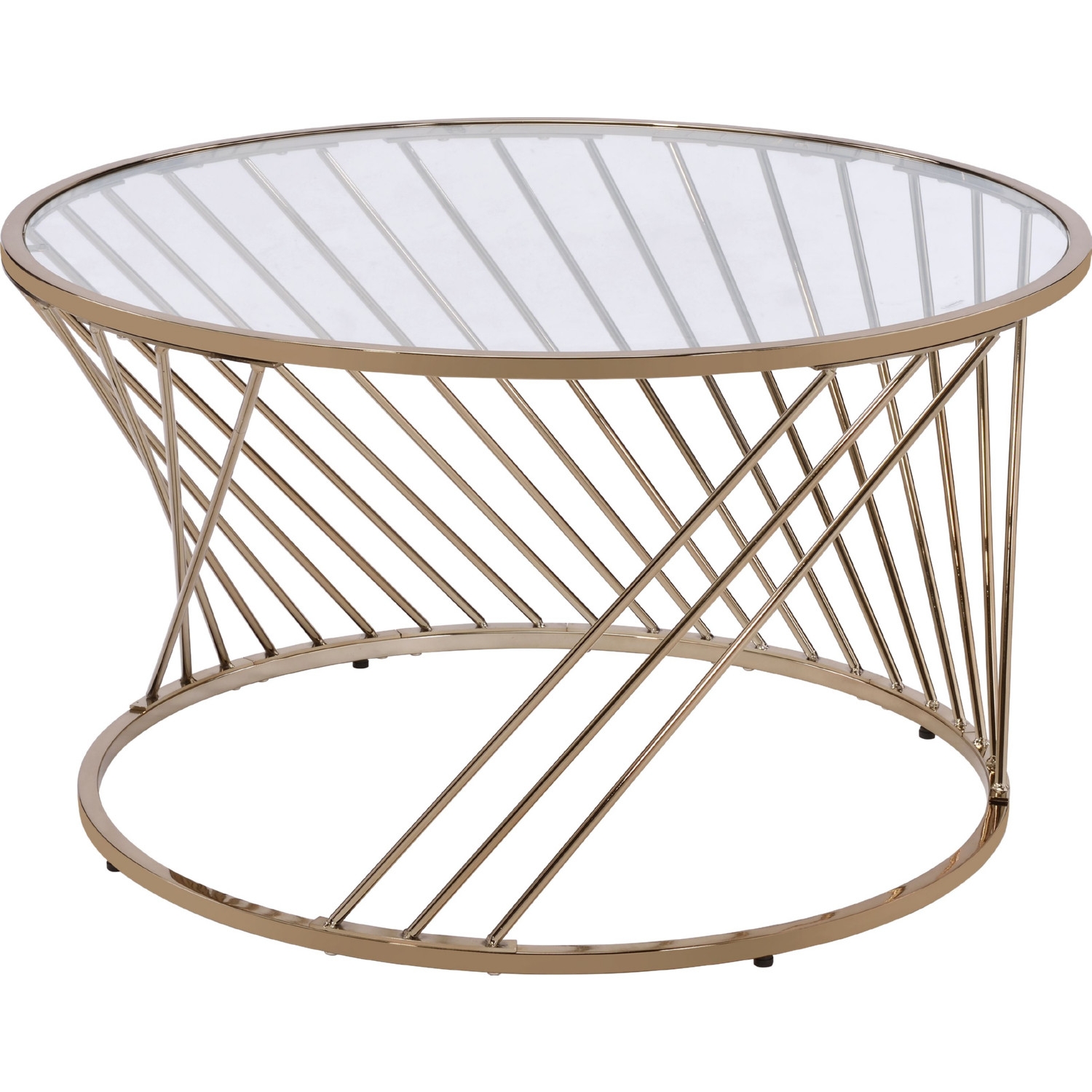 Bluelipe Glass/Metal Round Coffee Table
