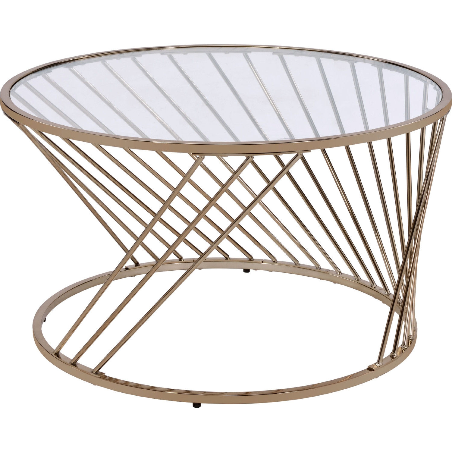Bluelipe Glass/Metal Round Coffee Table Set