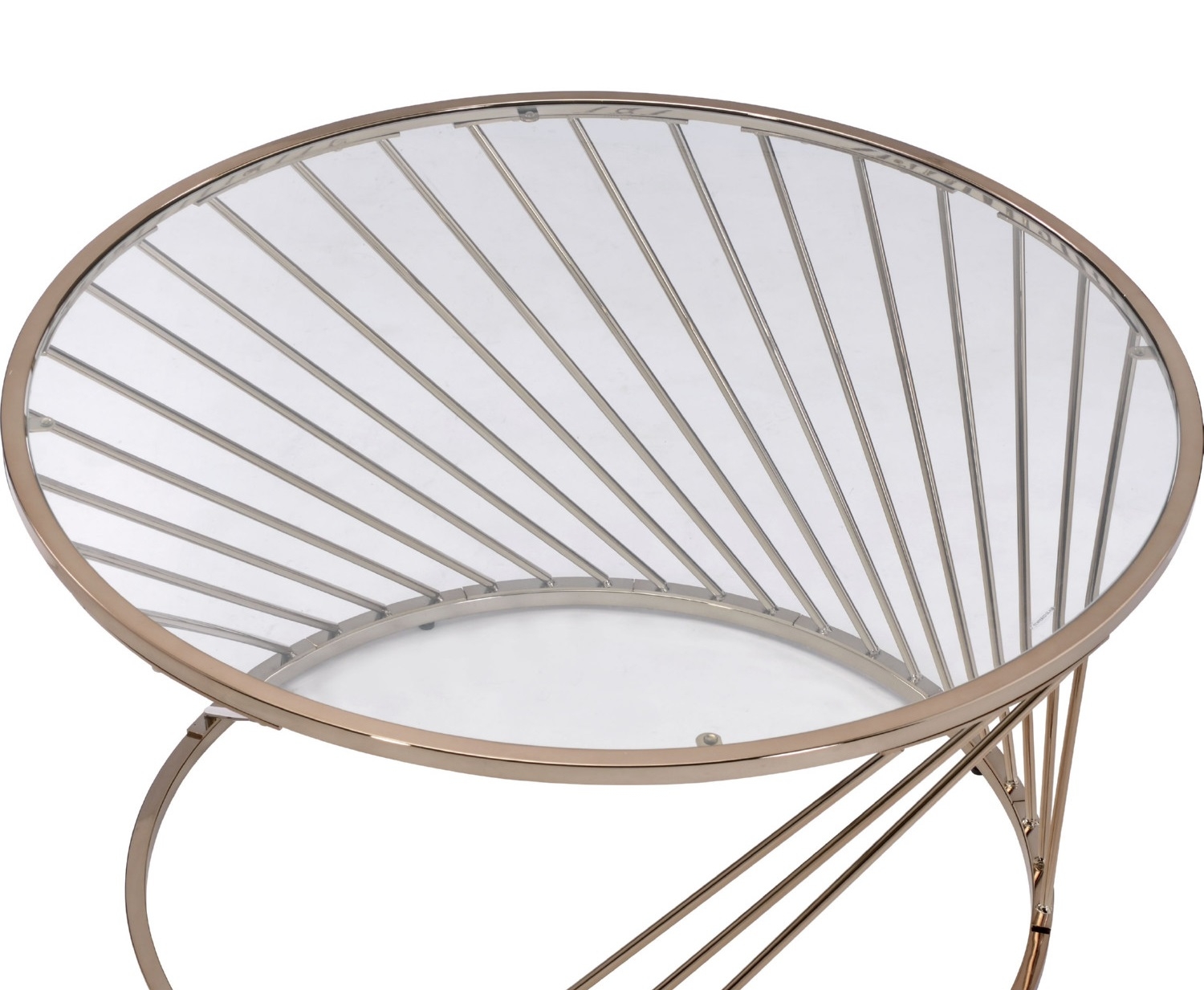 Bluelipe Glass/Metal Round Coffee Table Set