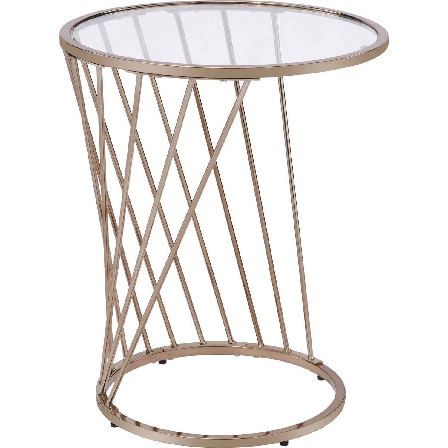 Bluelipe Glass/Metal Round Coffee Table Set