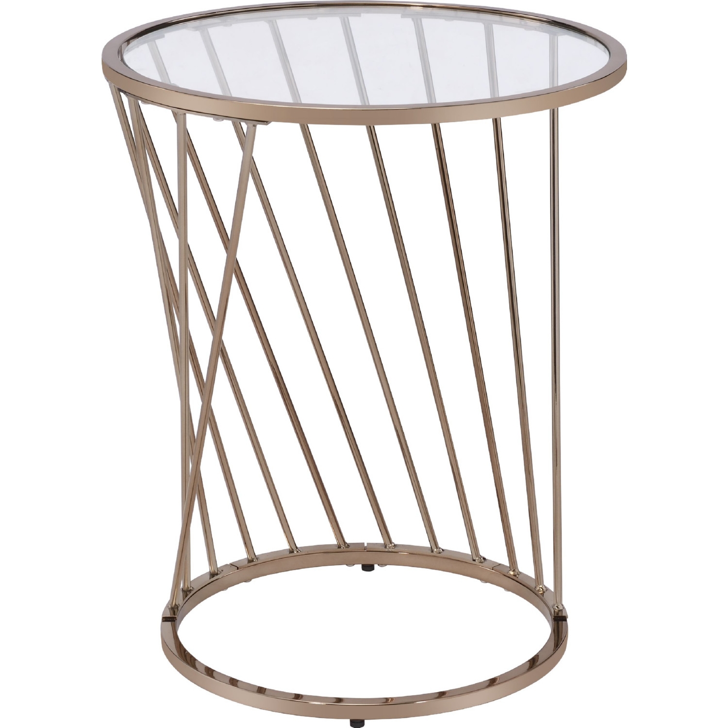 Bluelipe Glass/Metal Round Coffee Table Set