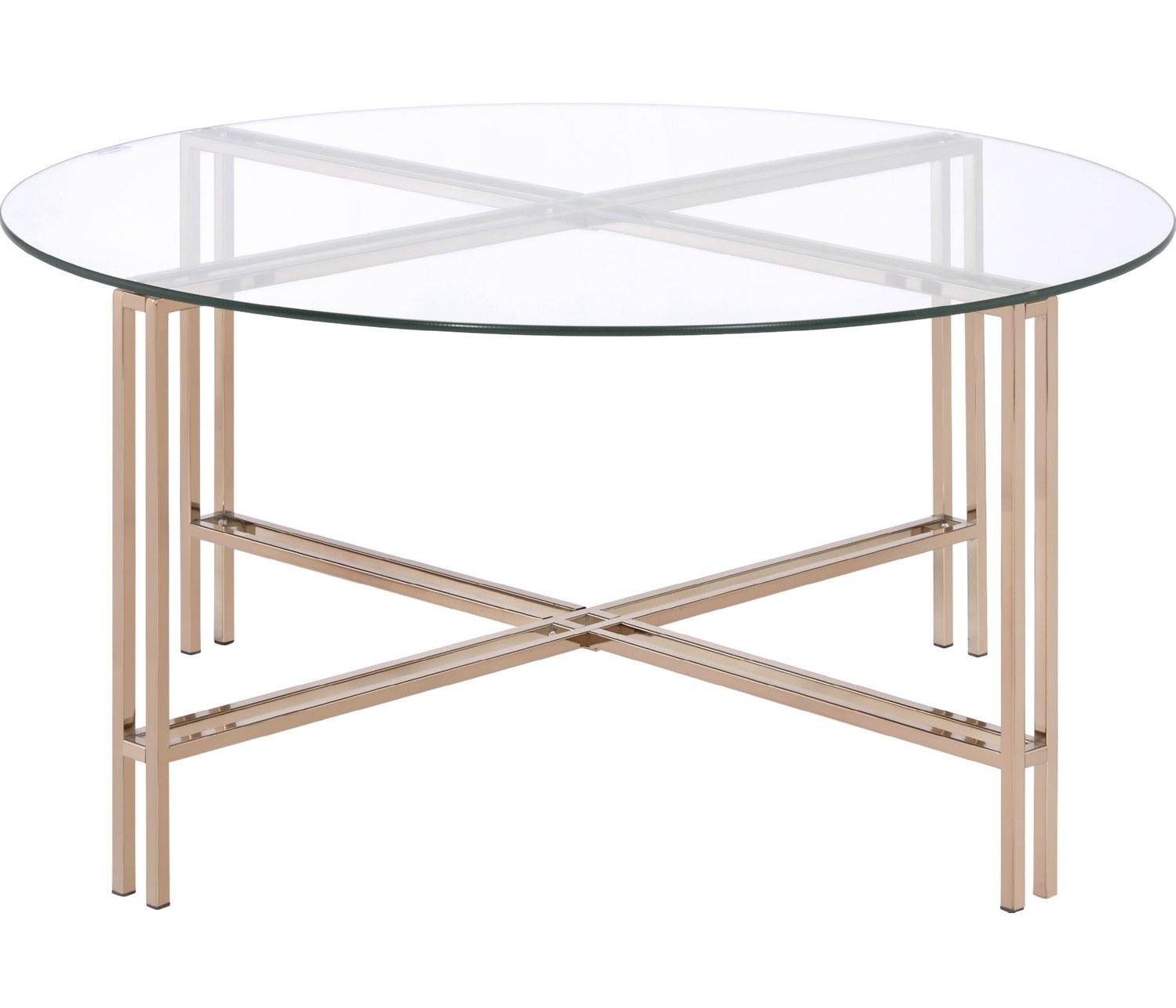 Veises Glass/Metal Round Coffee Table