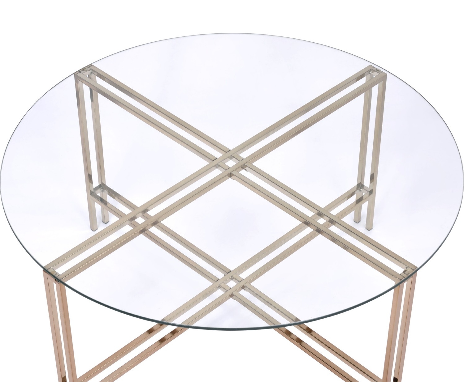 Veises Glass/Metal Round Coffee Table