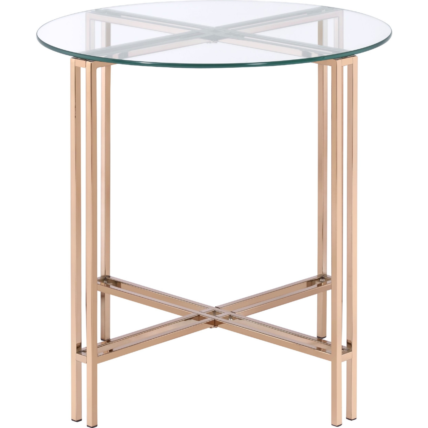 Veises Glass/Metal Round Coffee Table Set