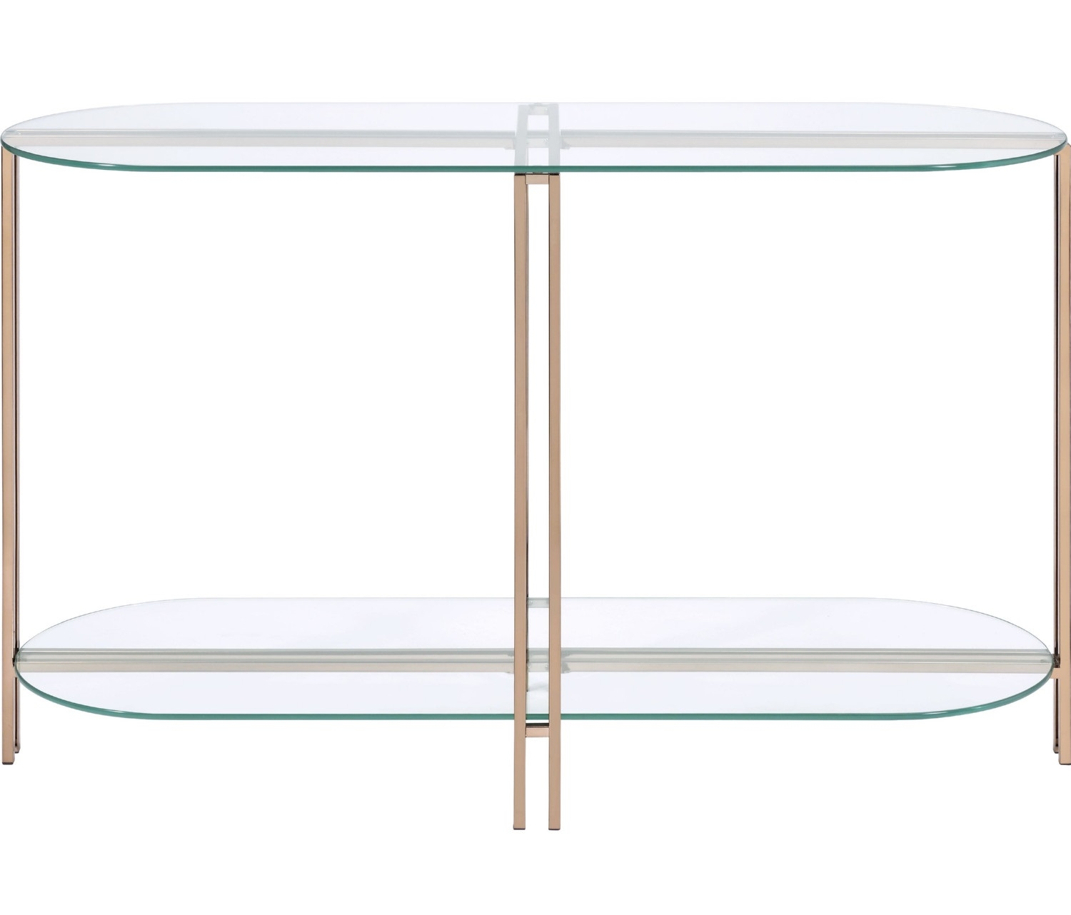 Veises Glass/Metal Oval Sofa Table