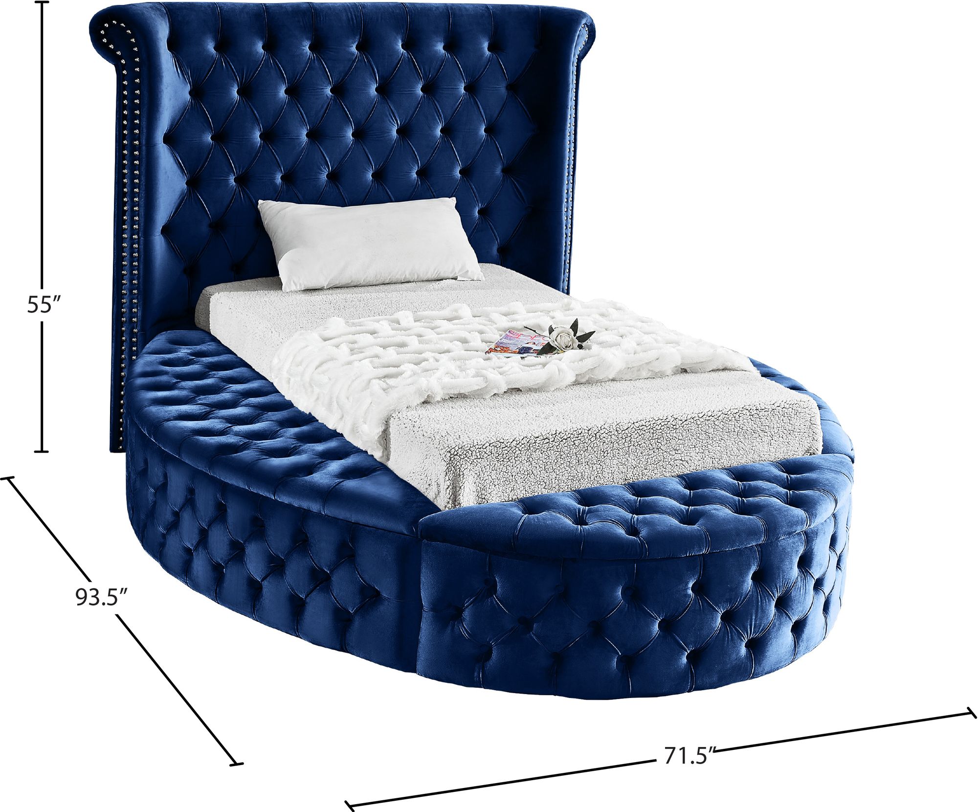 Luxus Velvet Twin Size Bed