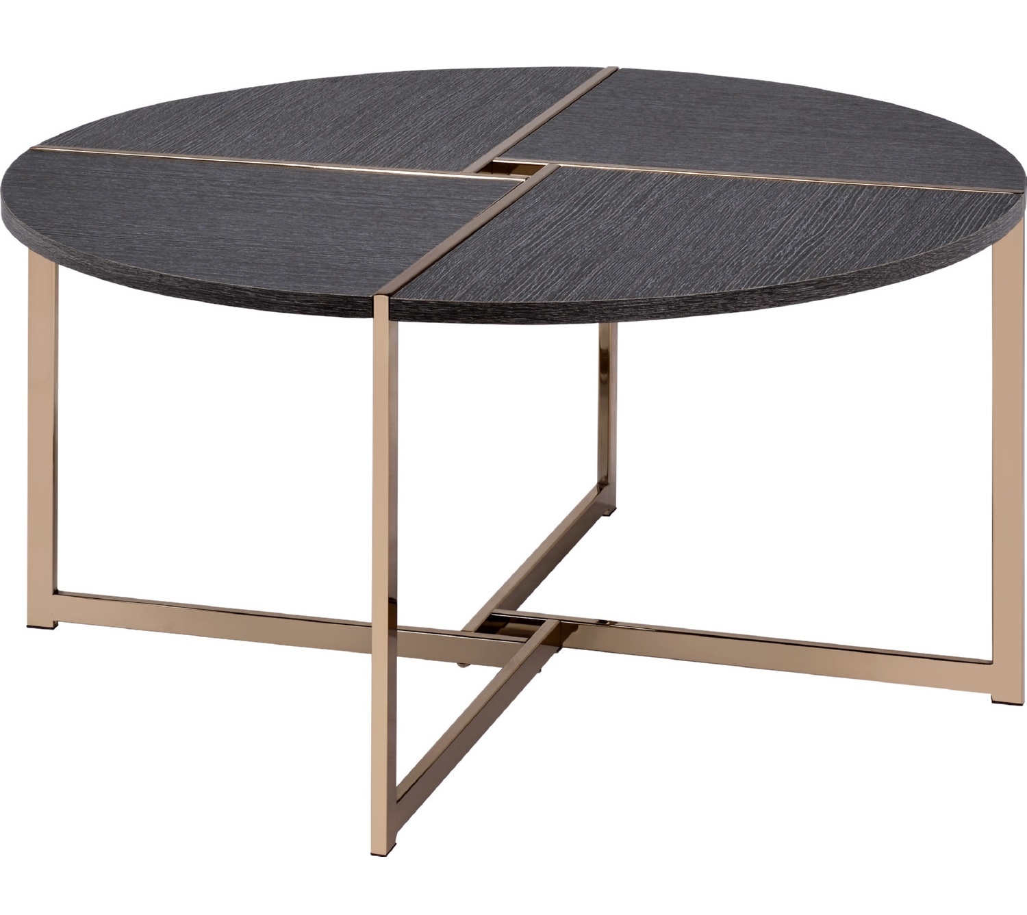 Bromia Wood/Metal Round Coffee Table Set