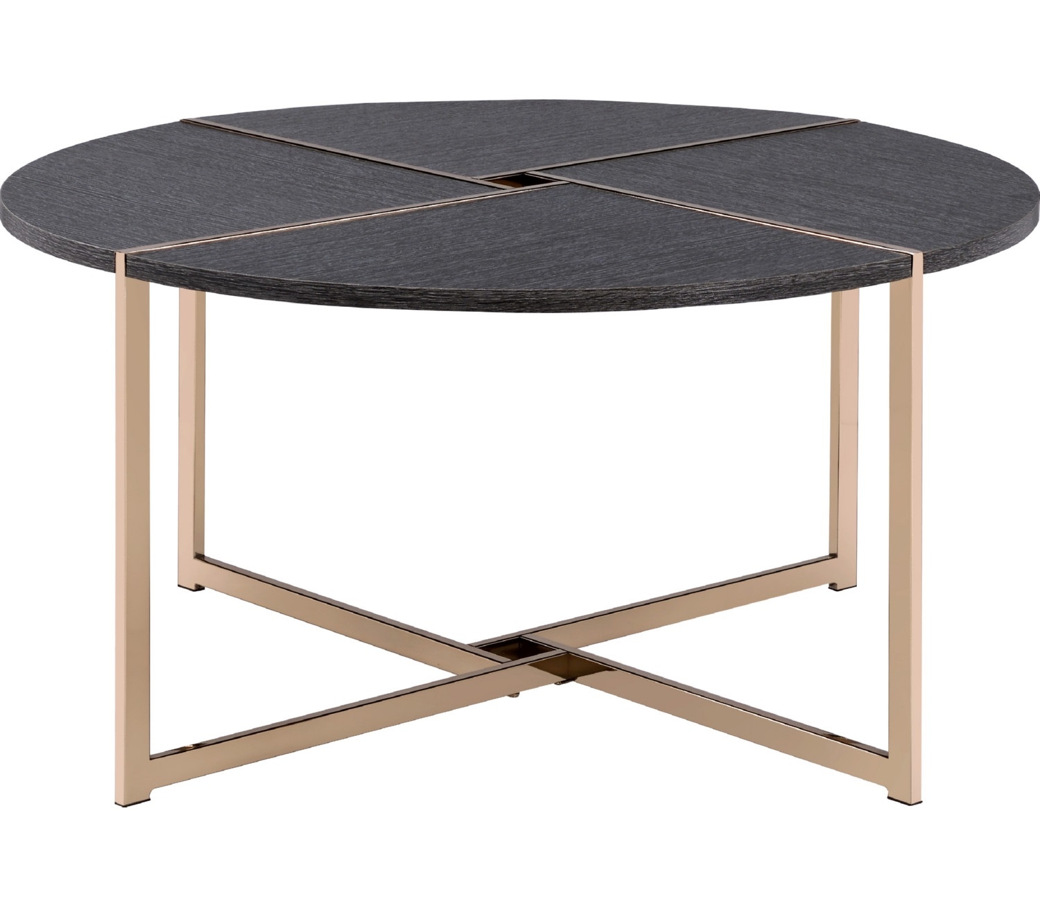 Bromia Wood/Metal Round Coffee Table Set