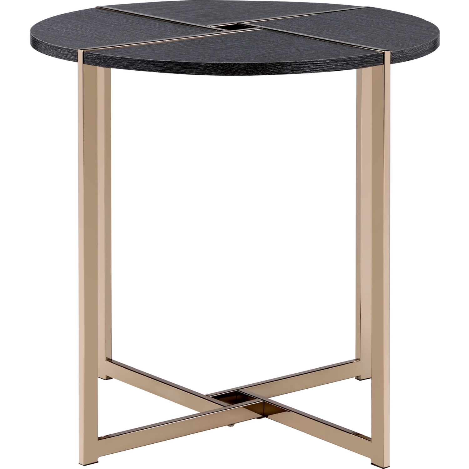 Bromia Wood/Metal Round Coffee Table Set