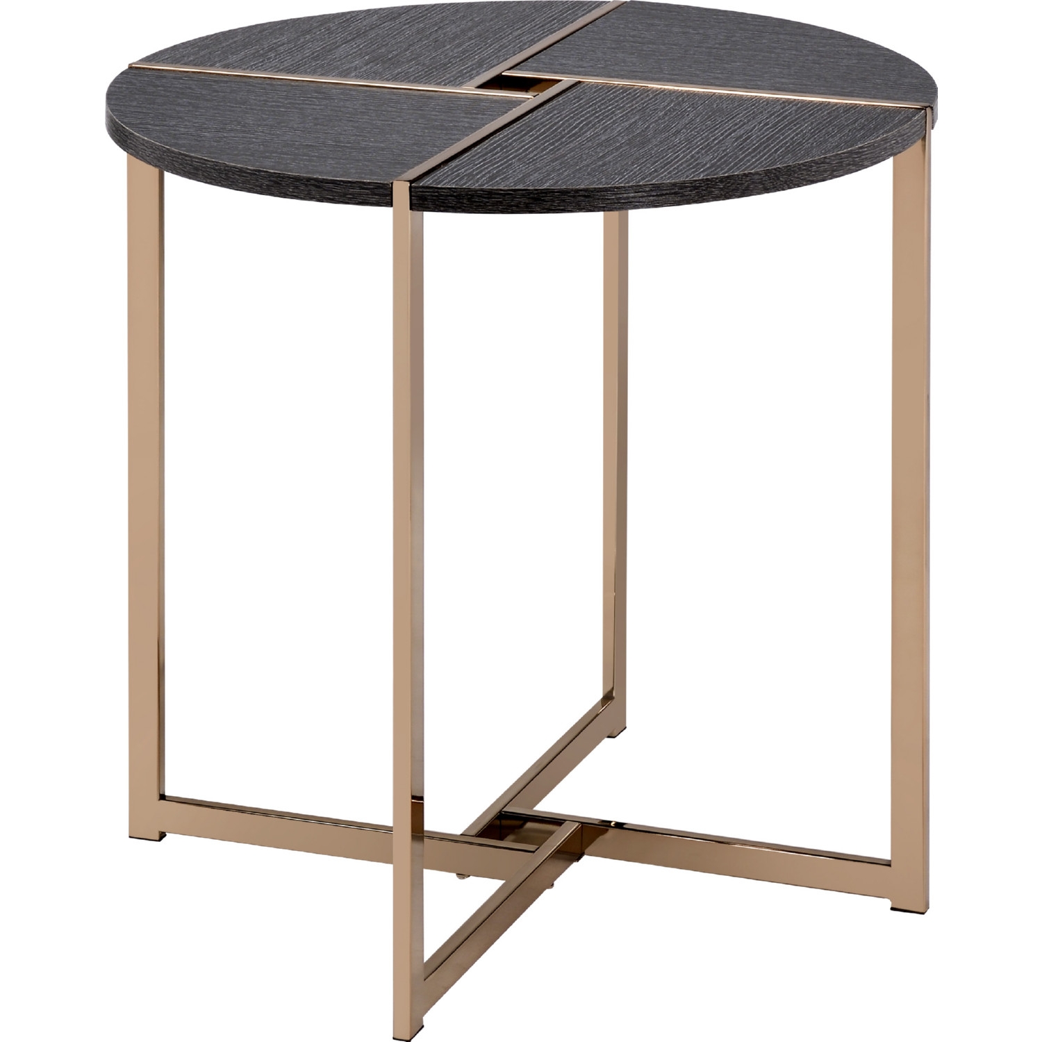 Bromia Wood/Metal Round Coffee Table Set