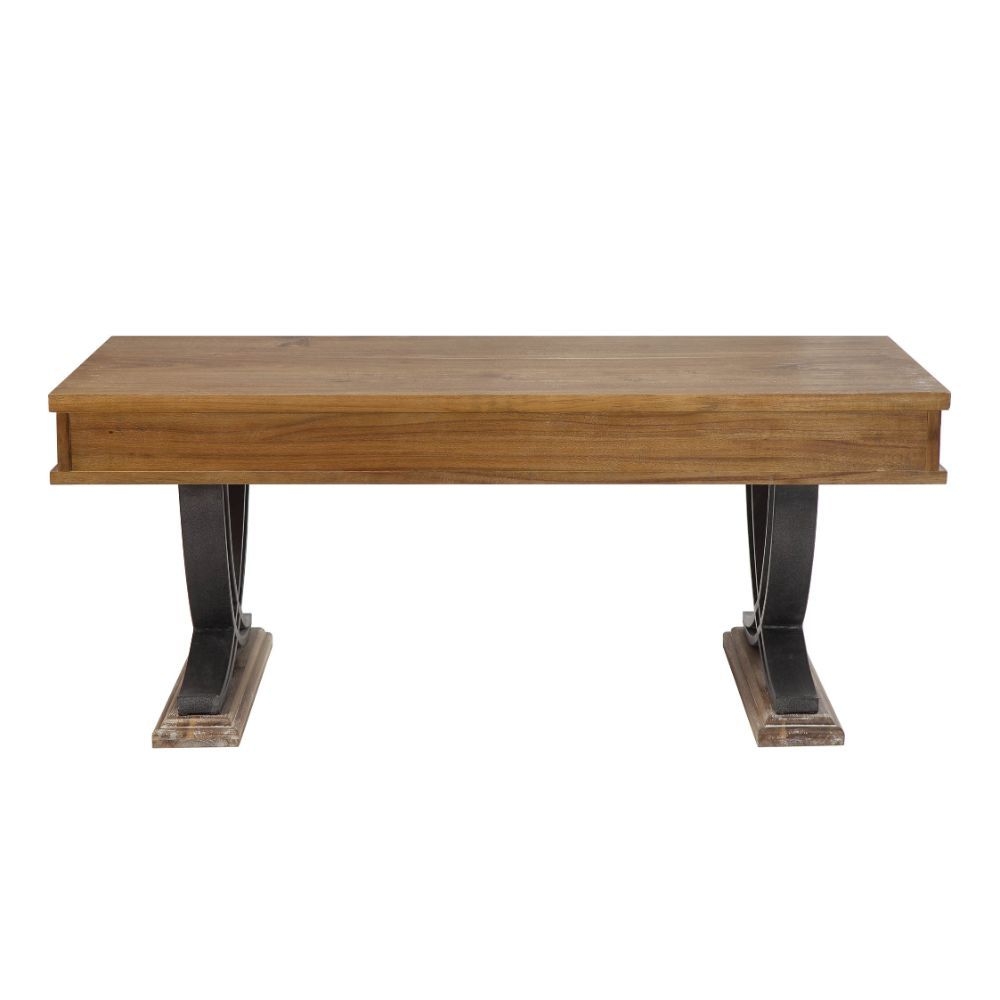 Pellio Wood/Metal Rectangular Storage Coffee Table Set w/2 Drawers