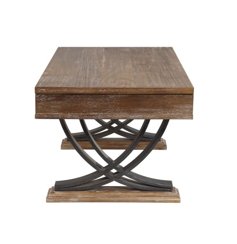 Pellio Wood/Metal Rectangular Storage Coffee Table Set w/2 Drawers