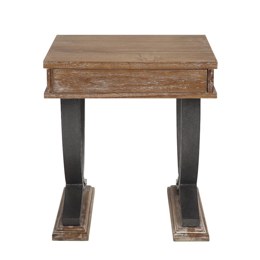 Pellio Wood/Metal Rectangular Storage Coffee Table Set w/2 Drawers