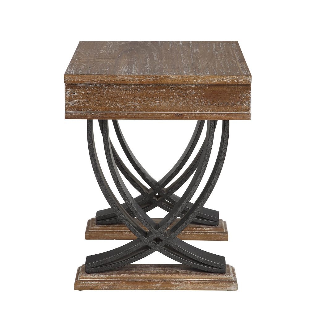 Pellio Wood/Metal Rectangular Storage Coffee Table Set w/2 Drawers