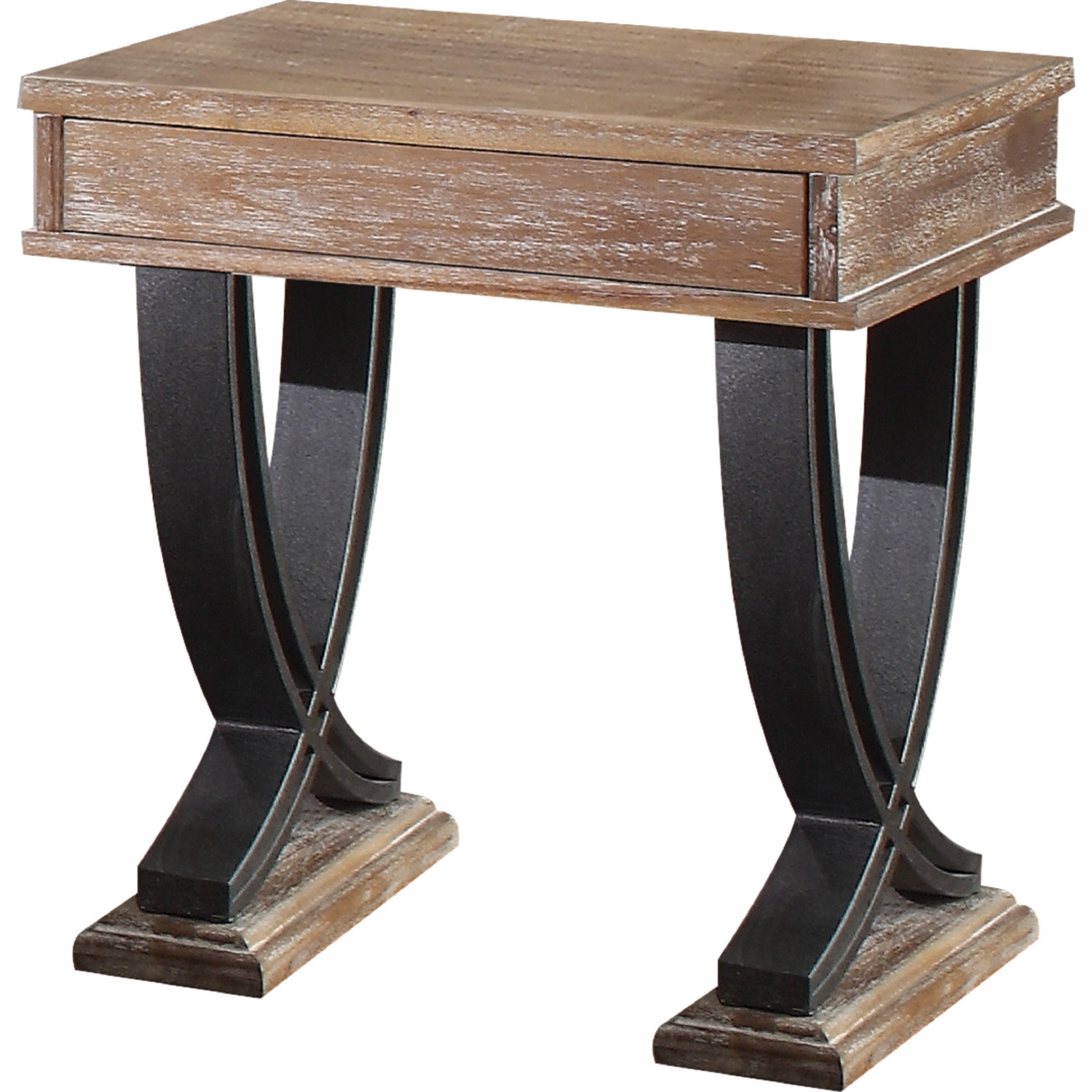 Pellio Wood/Metal Rectangular Storage Coffee Table Set w/2 Drawers