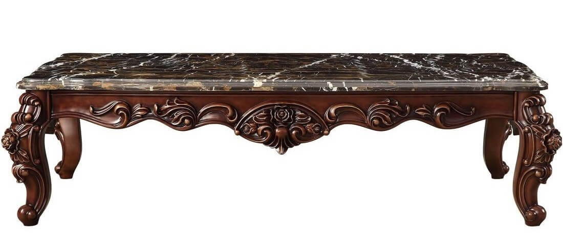 Marble Walnut Wood Coffee Table