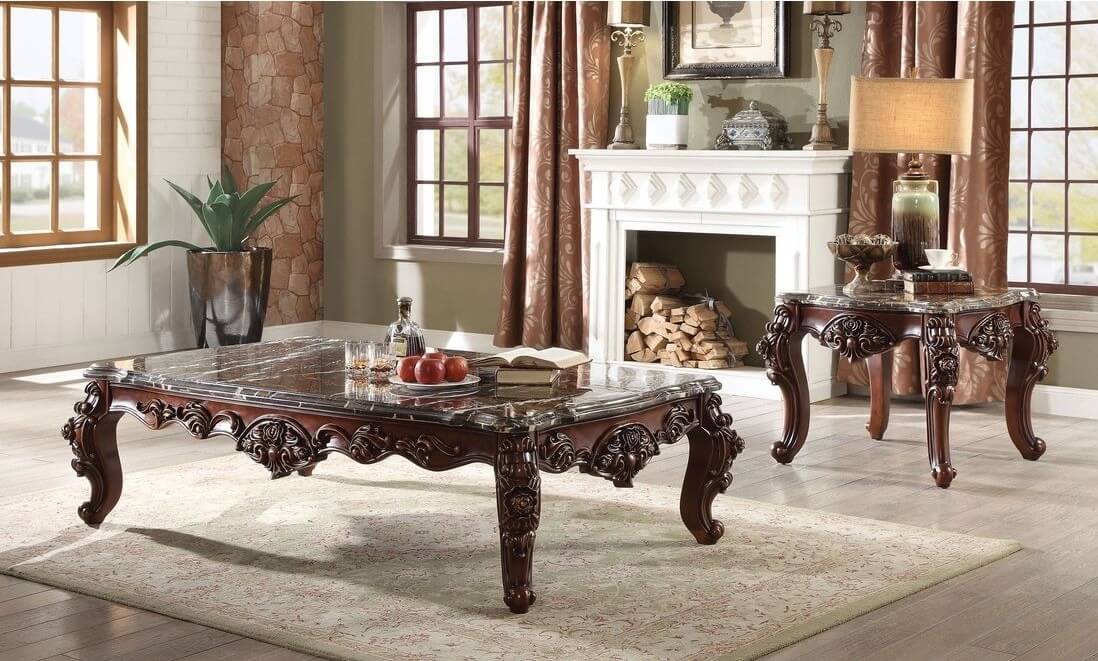 Morenci Oversized Marble 3 Piece Coffee Table Set