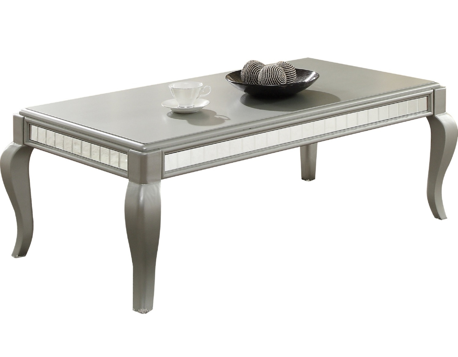 Francesca Wood/Mirror Rectangular Coffee Table Set