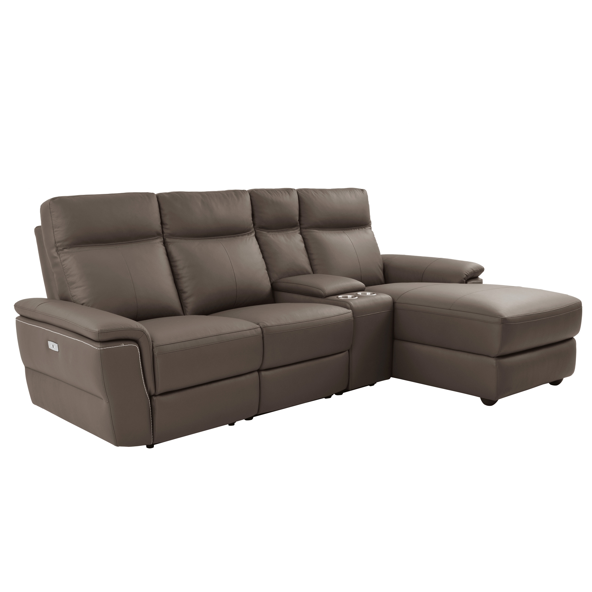 Olympia 4-Piece Leather/Leatherette Power Reclining Sectional